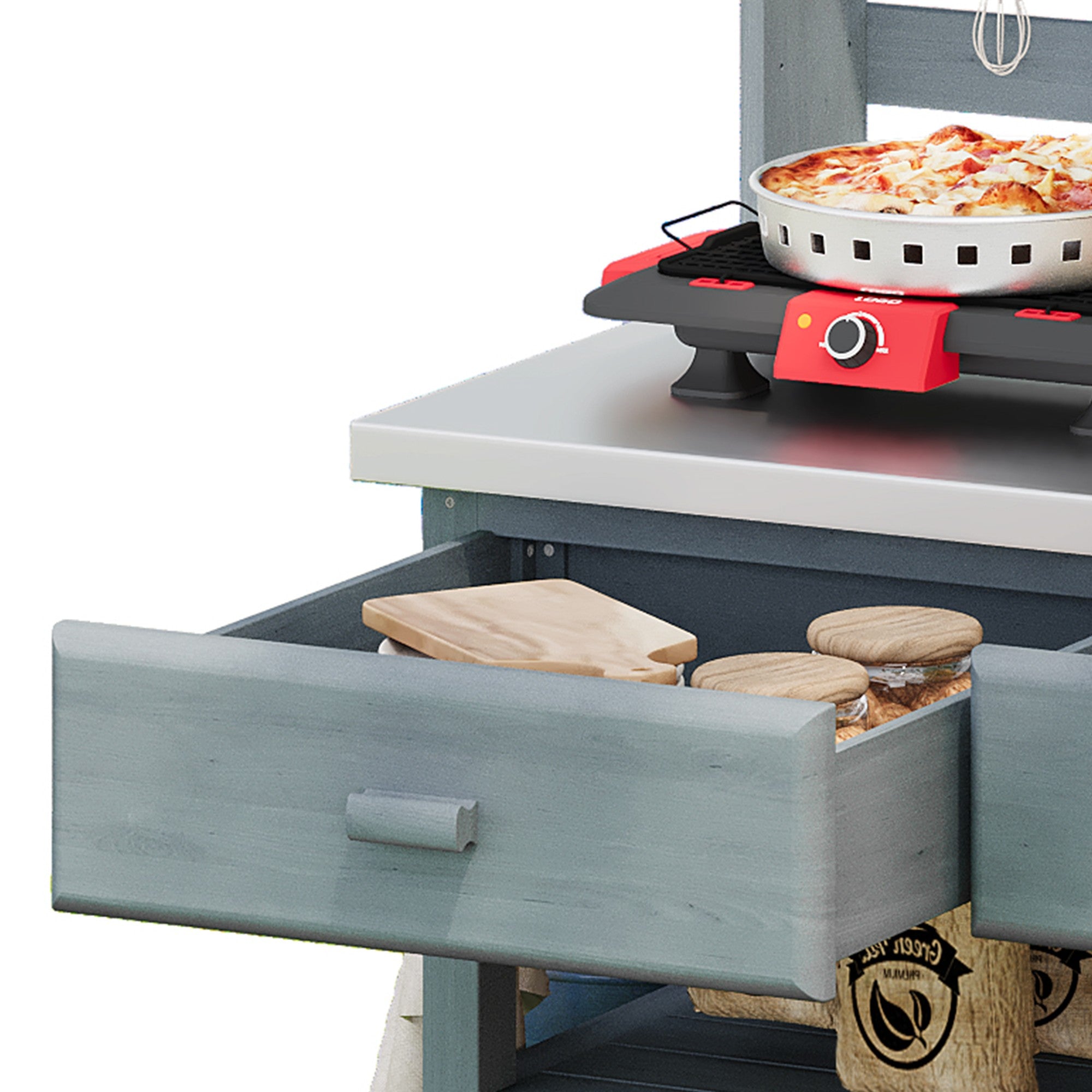 [variant:N853P386121G] Rolling Outdoor Potting Bench with Stainless Steel Top image 15