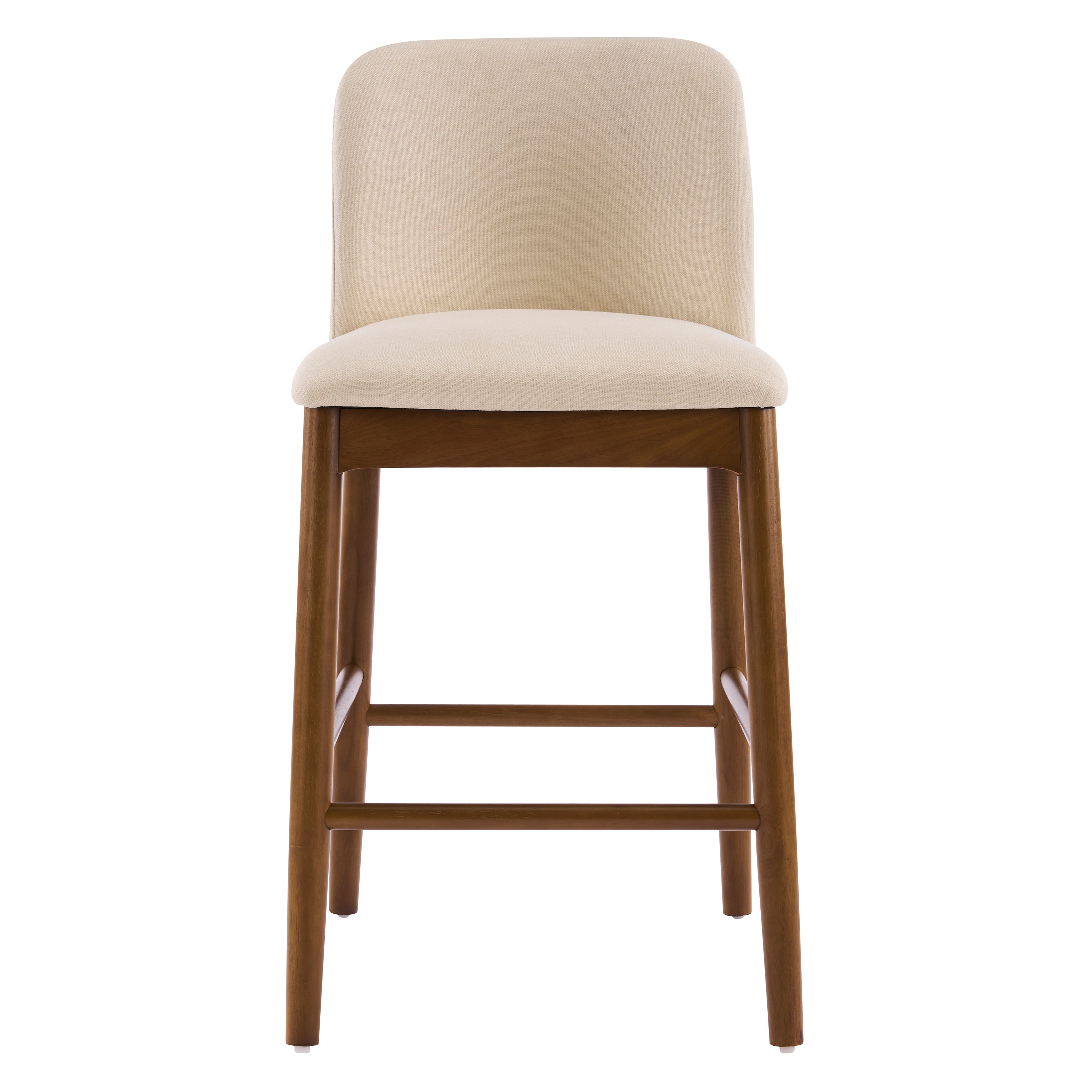 Upholstered Walnut Counter Stools – Sets of 2 or 4 — [variant:N897P439494W] Beige,Walnut image 5