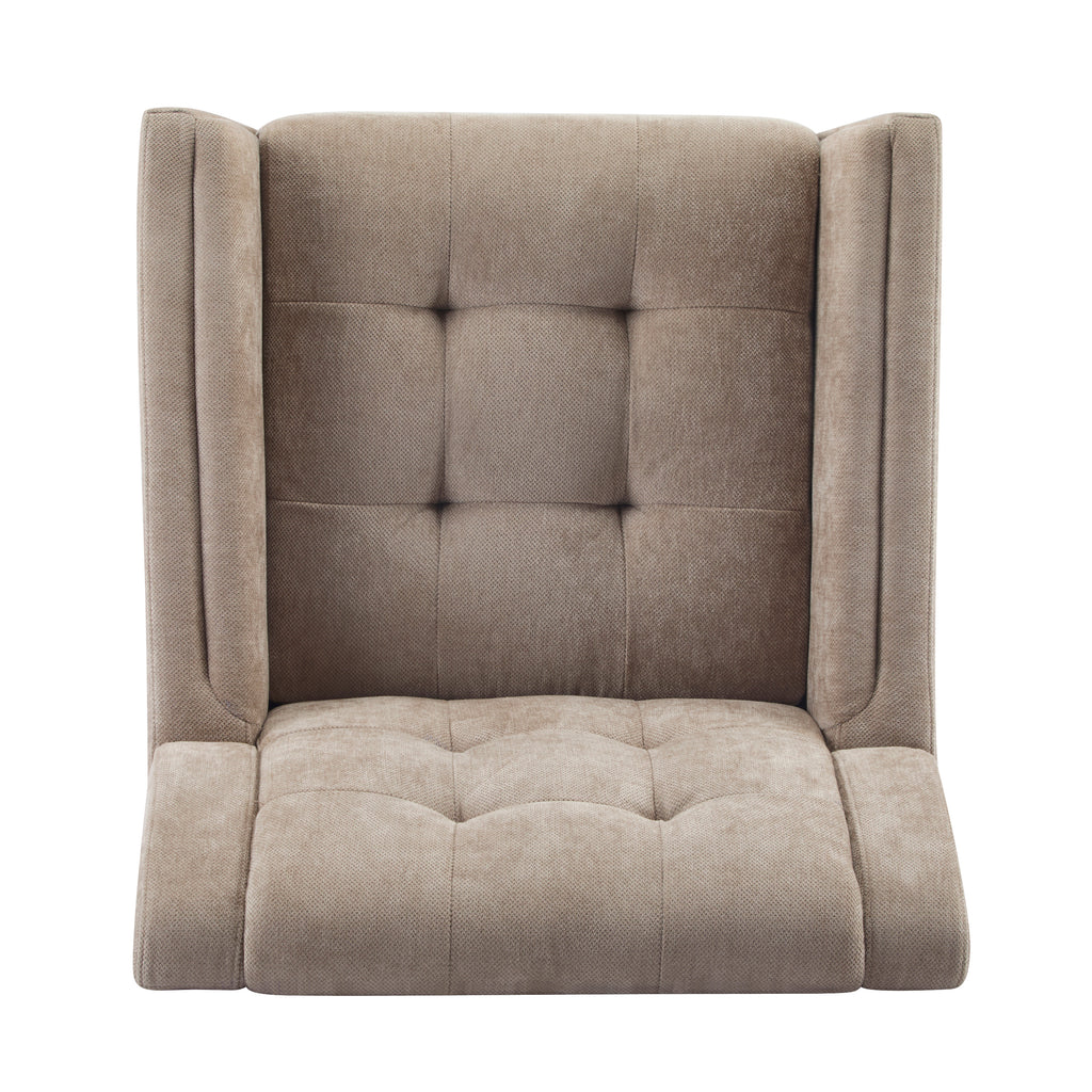 [variant:N898P442867L] Light Brown Chenille Mid-Century Armchair image 7