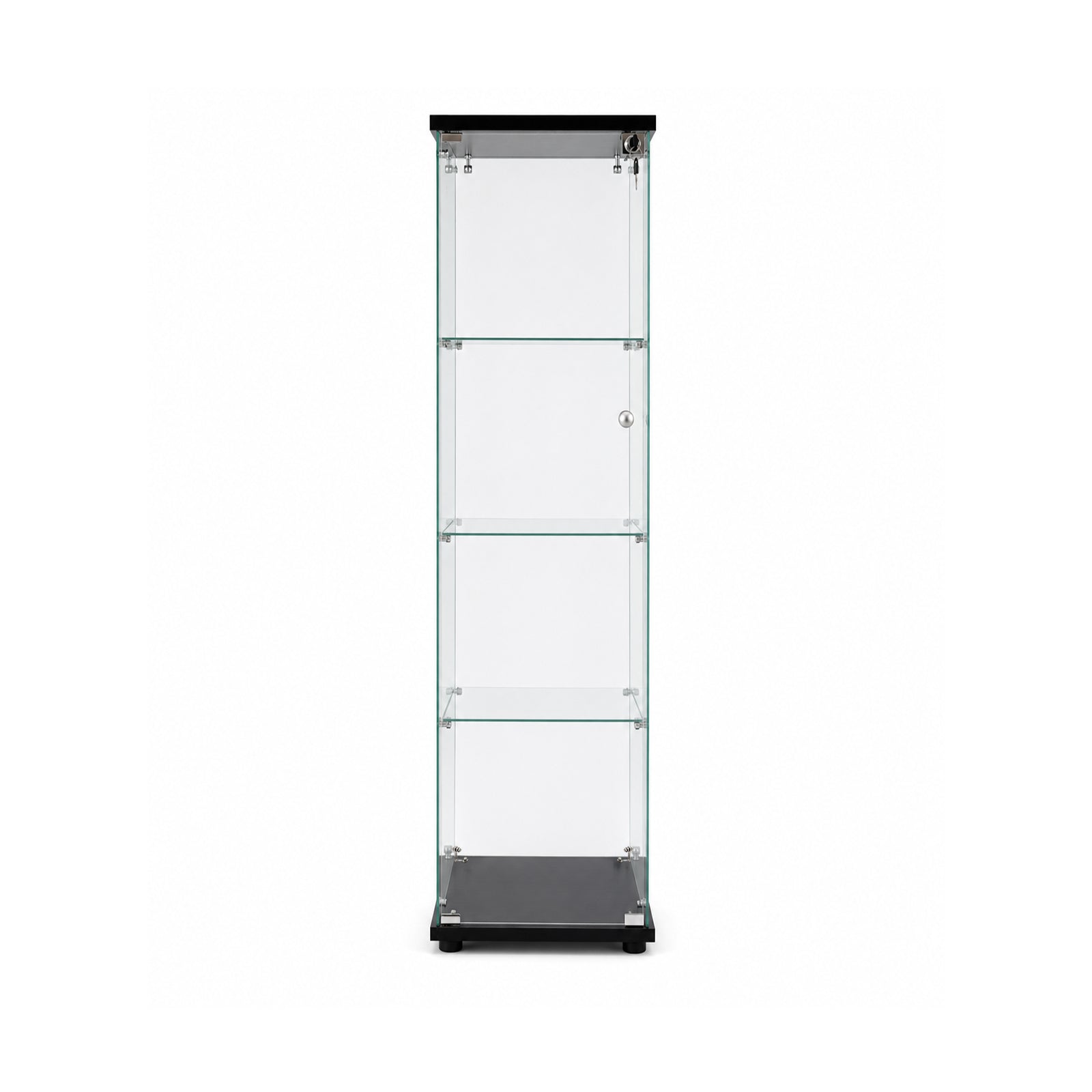 [variant:W3738P360367] 4-Shelf Tempered Glass Display Cabinet – Black image 5