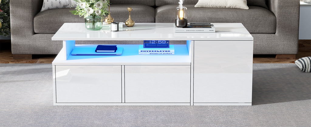 [variant:N892P428788W] High-Gloss LED Coffee Table with Open Storage image 56