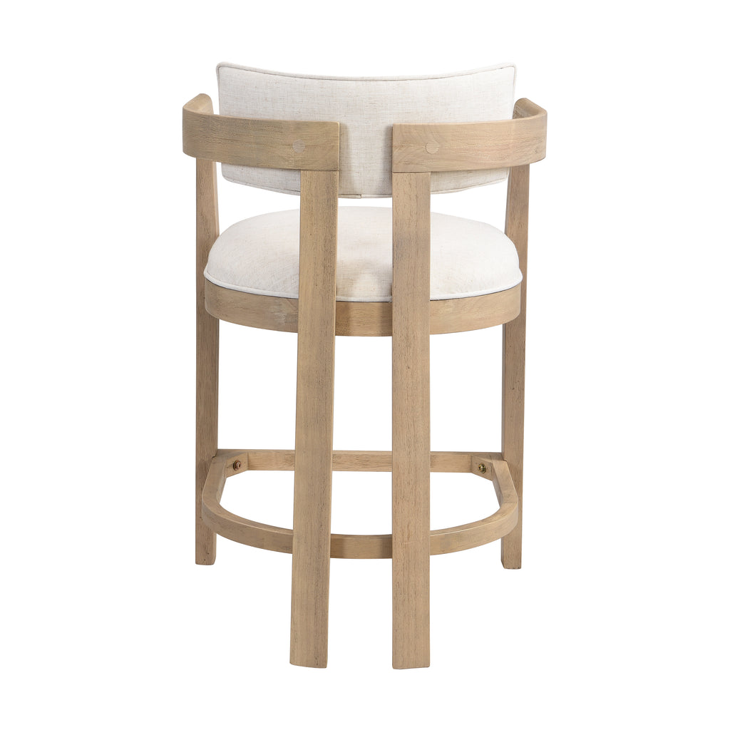 Set of 2 Upholstered Counter Stools — [variant:N872P375625A] Beige,Natural Ash image 5