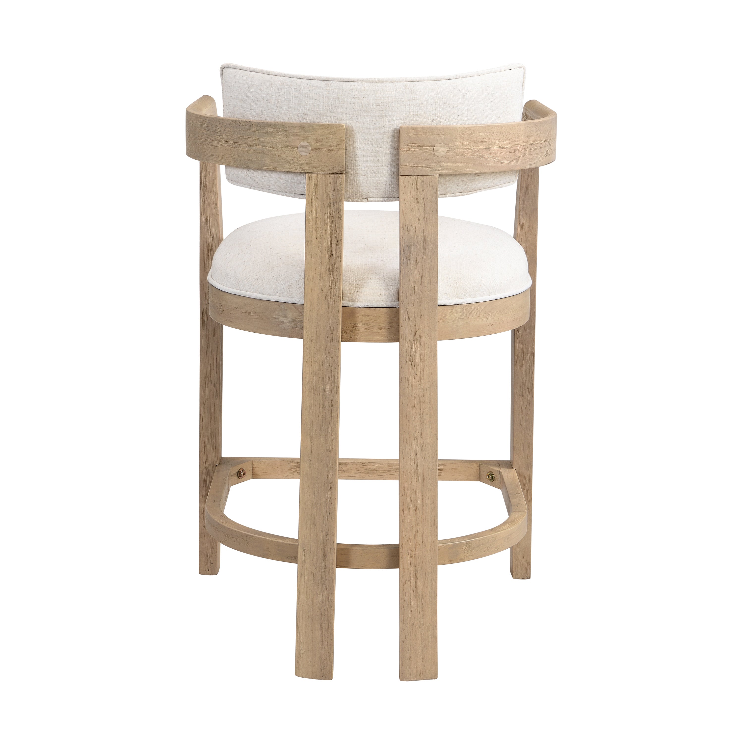 Set of 2 Upholstered Counter Stools — [variant:N872P375625A] Beige,Natural Ash image 5