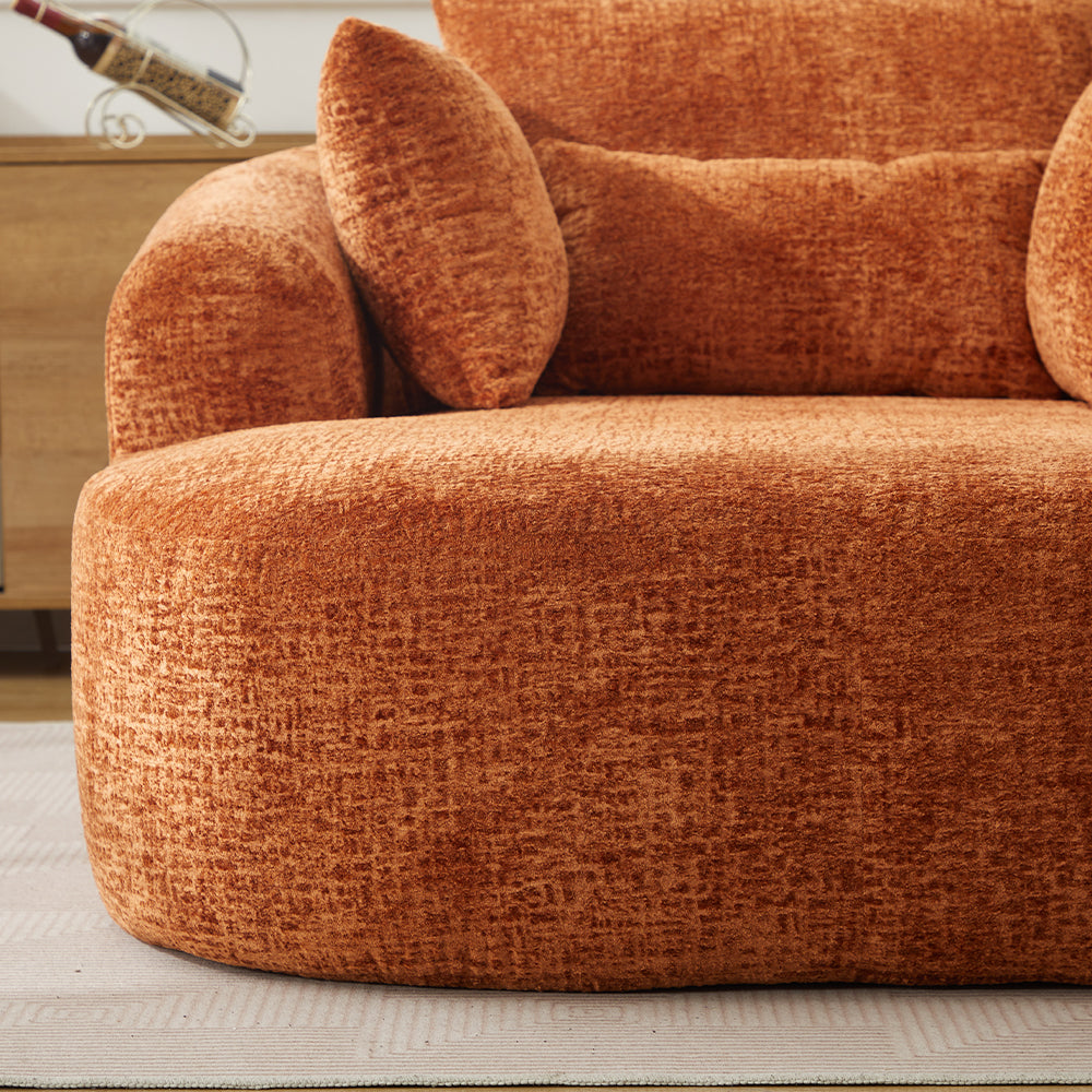 Oversized Corduroy Chaise Lounge with Throw Pillows — [variant:W5031P391329] Orange image 2
