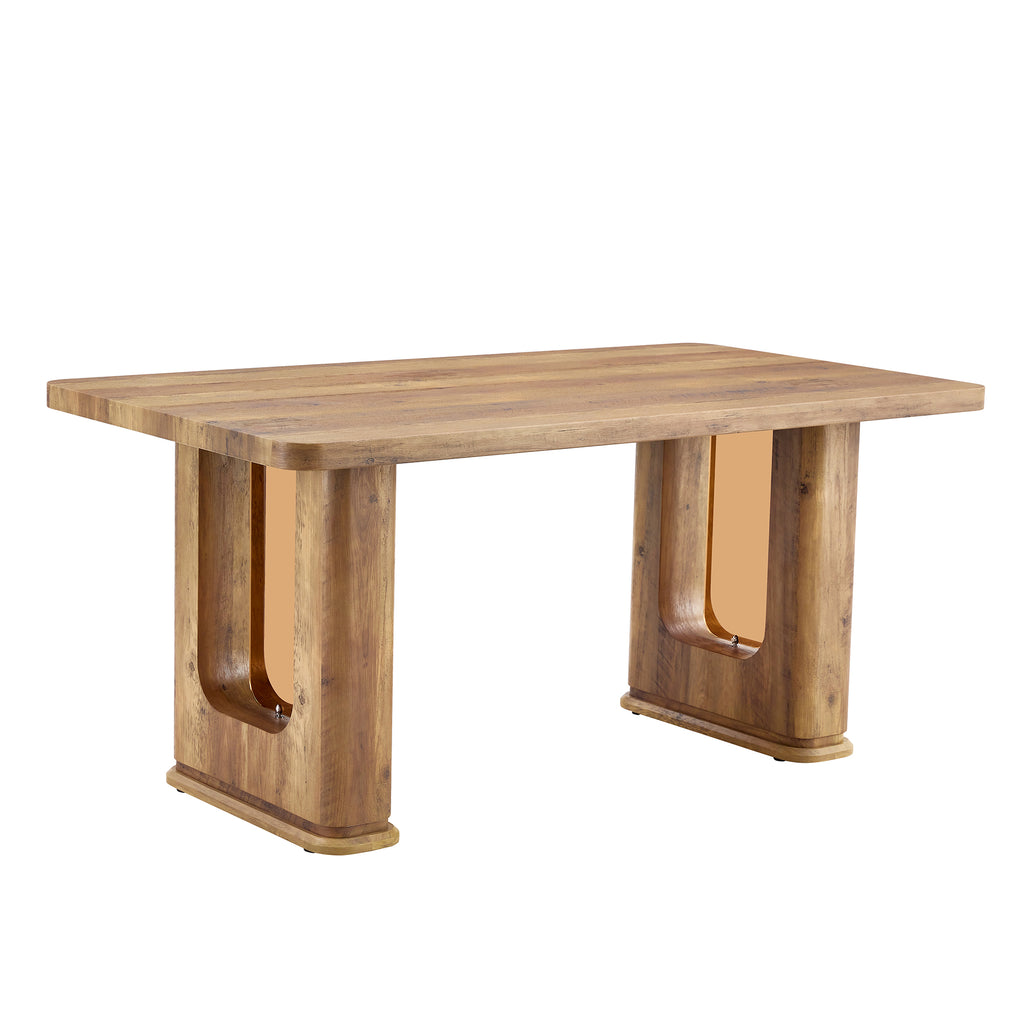[variant:W3806S00012] Wood-Grain U-Leg Dining Table – 64.5-Inch image 20