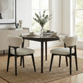 [variant:N876P312810A] Set of 2 Black Upholstered Solid Wood Dining Chairs image 1