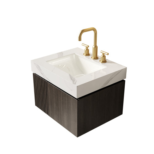Vanity Top with Ceramic Basin – 24-Inch, Carrara White — [variant:W6063P511965] White image 5
