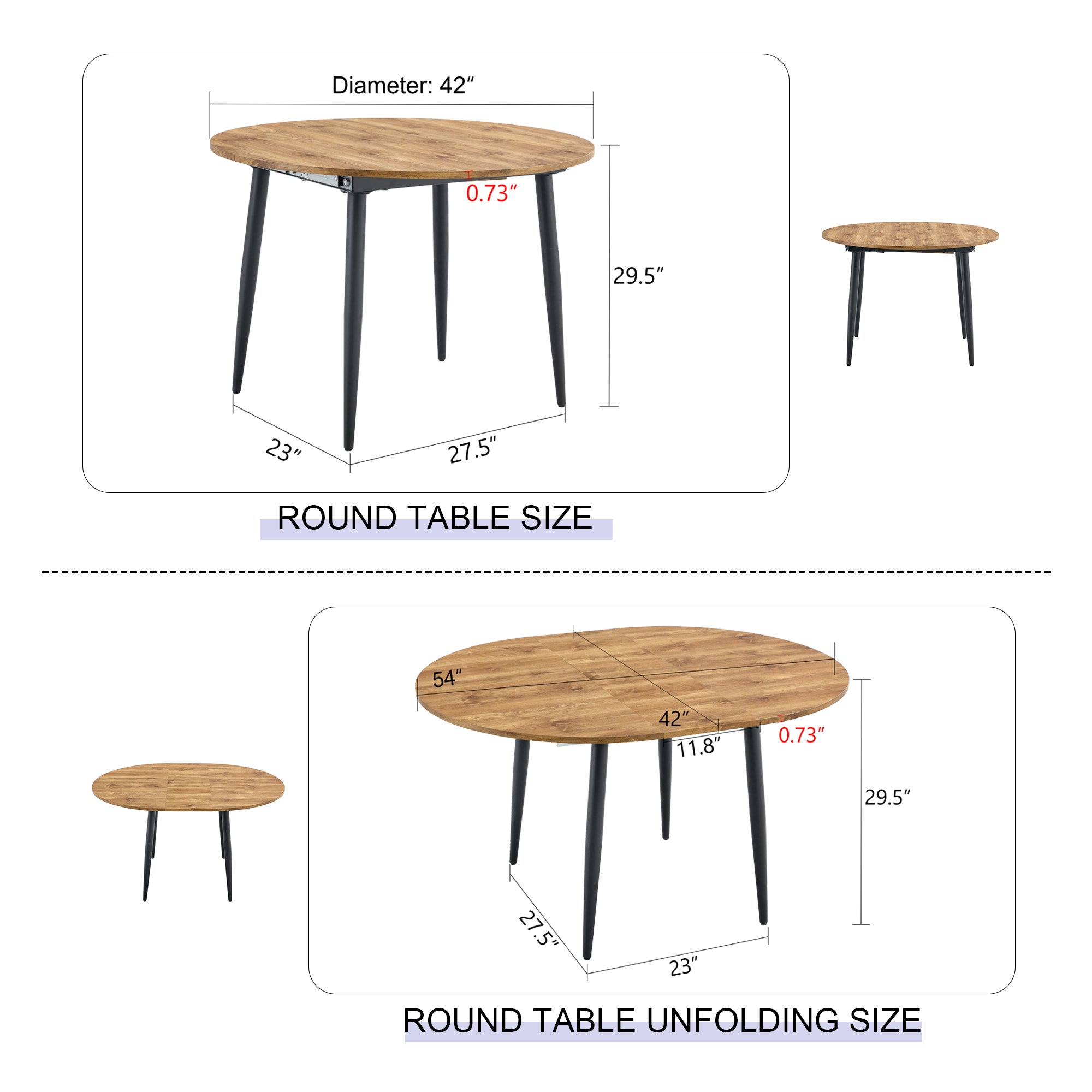 [variant:W3806S00005] Extendable Wood-Look Dining Table image 5