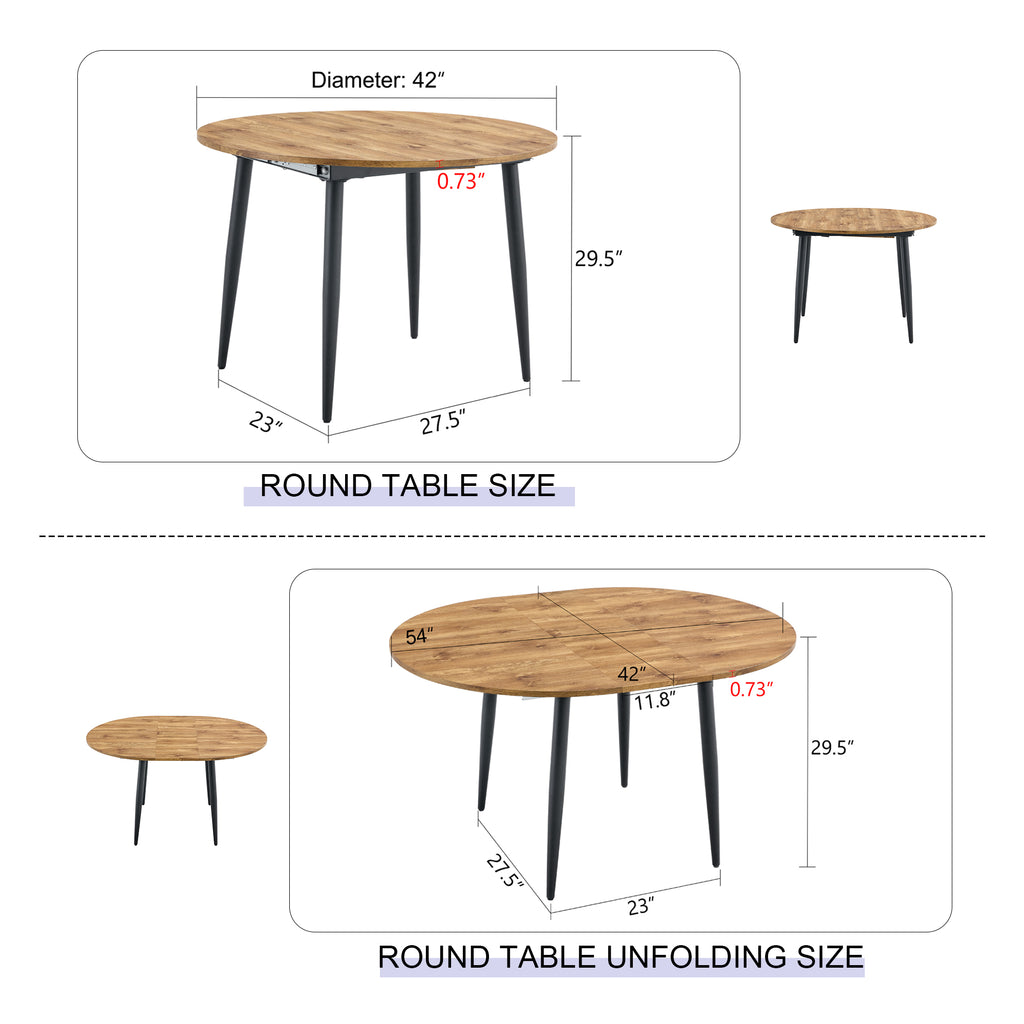 [variant:W3806S00005] Extendable Wood-Look Dining Table image 5