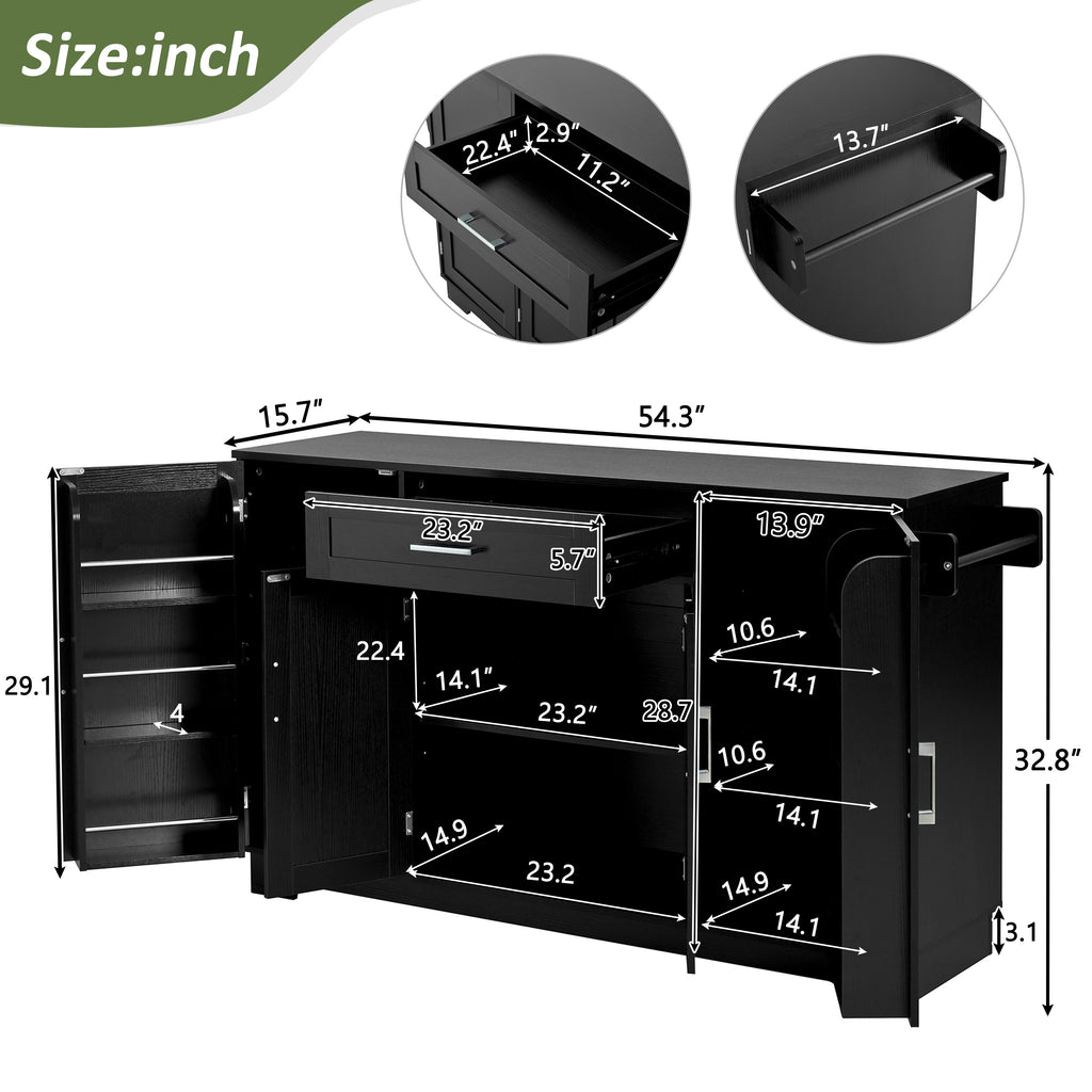 [variant:N889P443144B] Modern 4-Door Sideboard with Drawer image 5