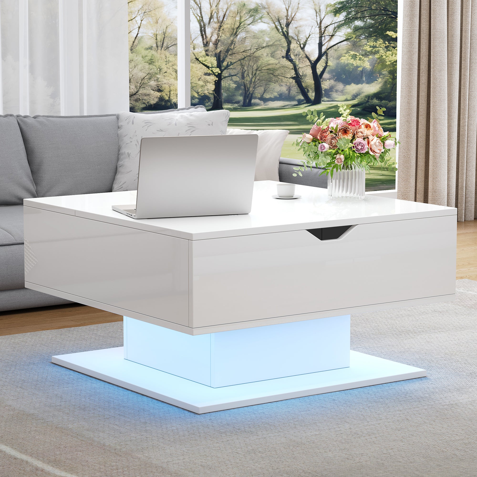 [variant:N892P428789W] High-Gloss Hydraulic Lift Coffee Table with Storage image 24