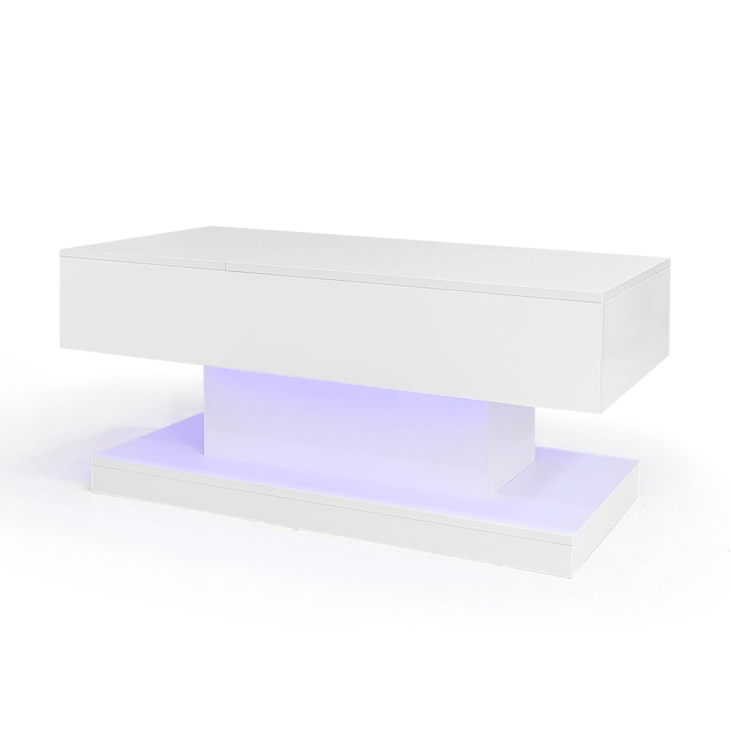 [variant:N892P407974W] High-Gloss Lift-Top Coffee Table with LED Lights image 24