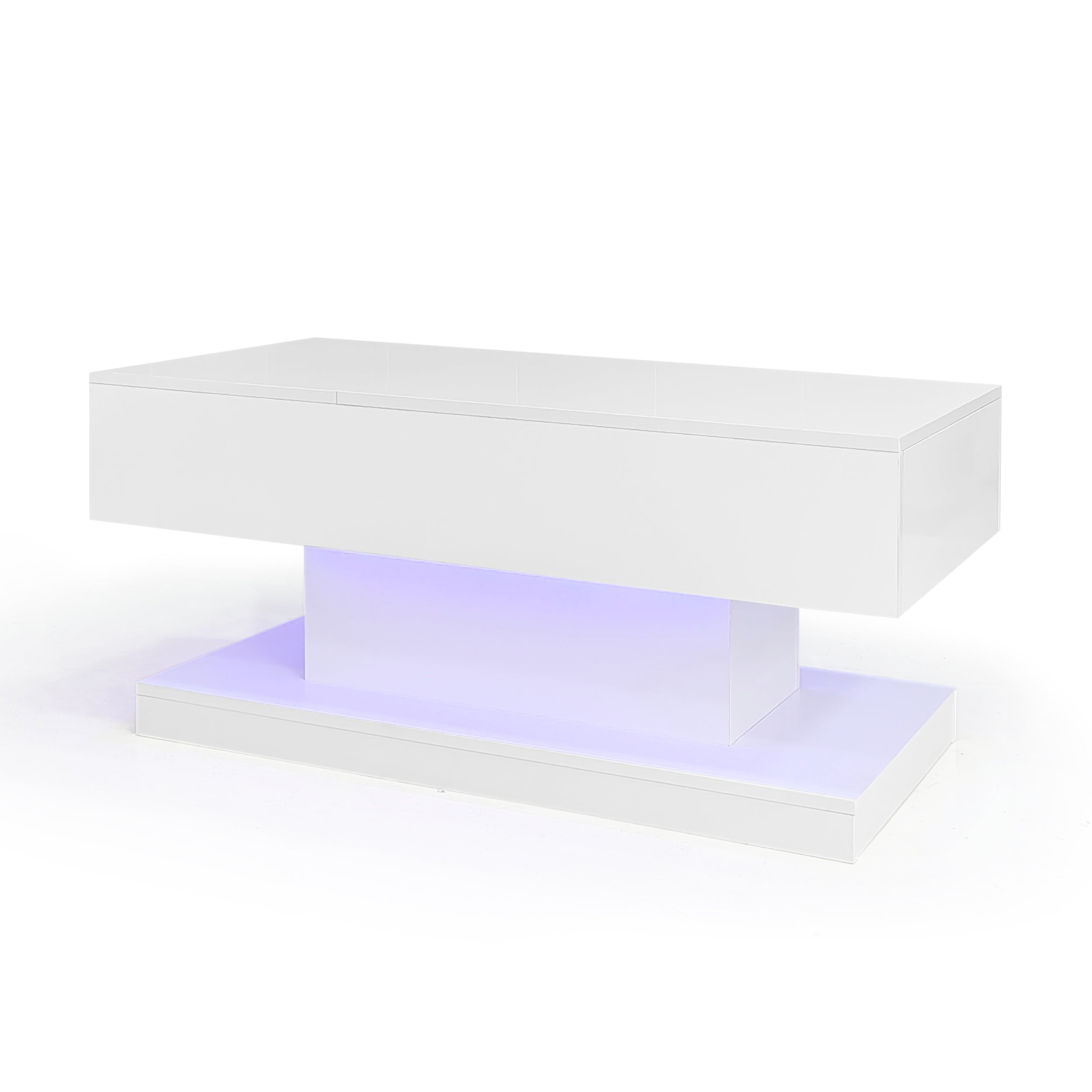 [variant:N892P407974W] High-Gloss Lift-Top Coffee Table with LED Lights image 24