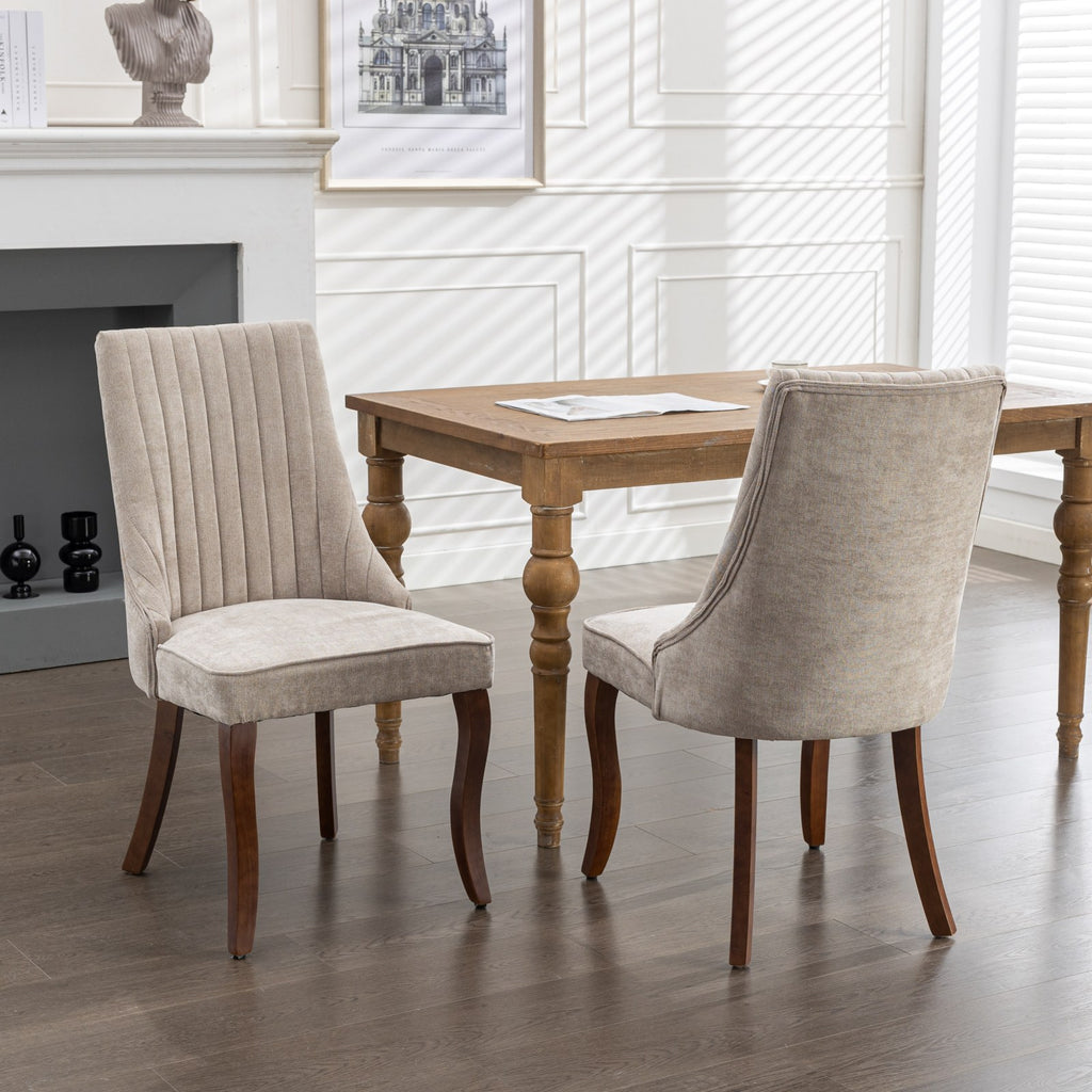 [variant:W5755P474631] Rayon Set of 2 Beige Fabric Dining Chairs image 14