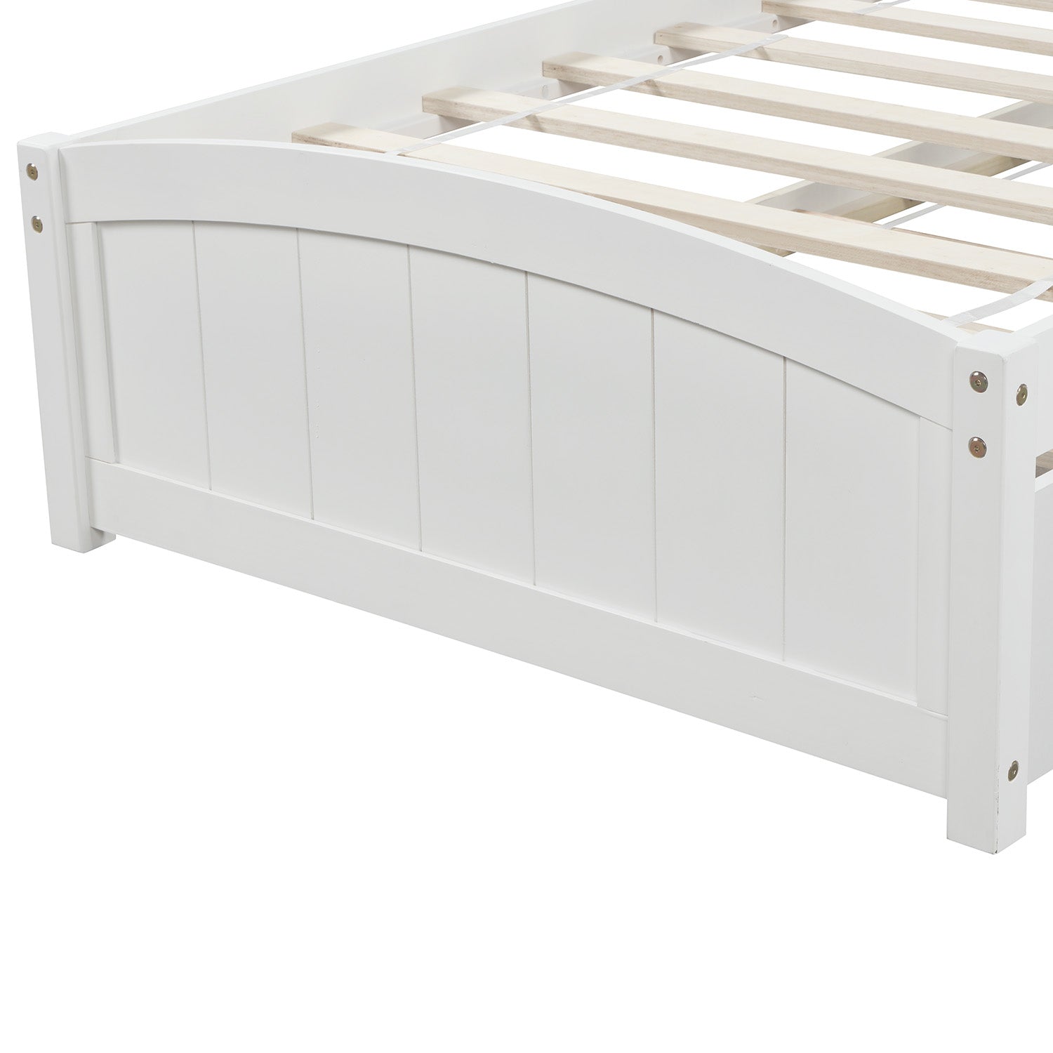 [variant:N850P475821K] Twin Platform Bed with Twin Trundle – White image 8