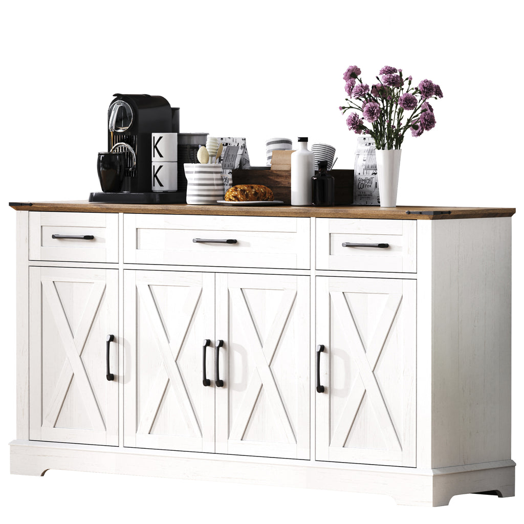 [variant:N853P444963W] 55-Inch Farmhouse Buffet Cabinet with Drawers image 32