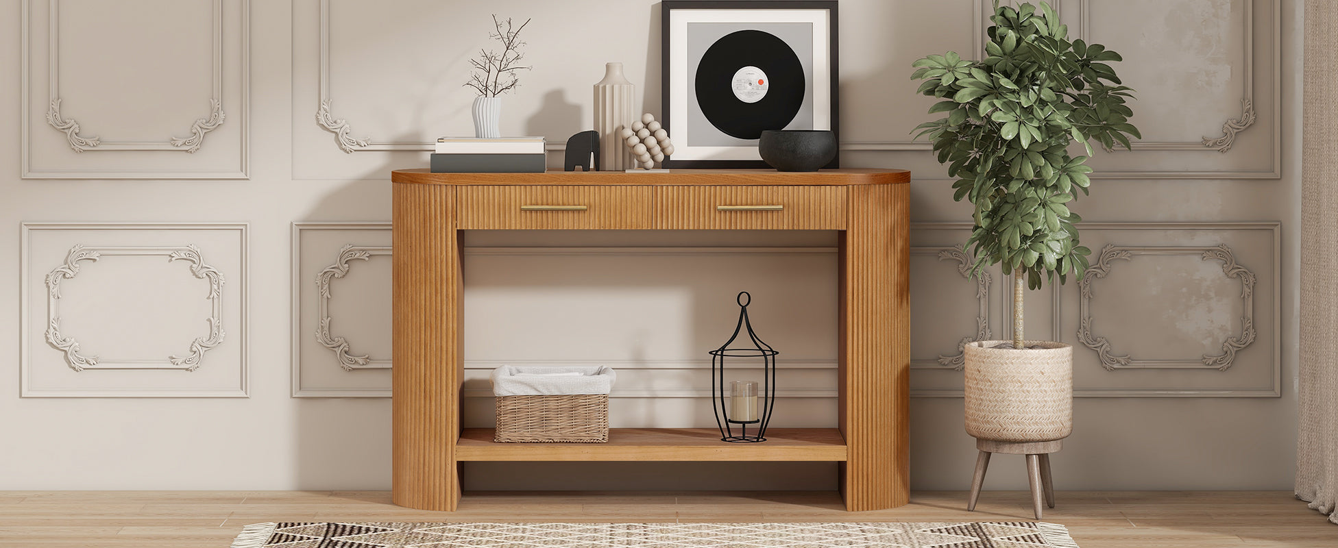 [variant:N876P351901D] Modern Console Table with Drawers & Storage image 15