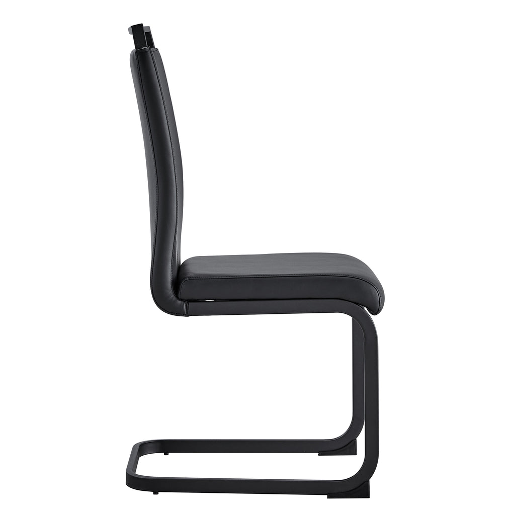 [variant:W3806P404689] Set of 2 Black PU Leather Dining Chairs image 20