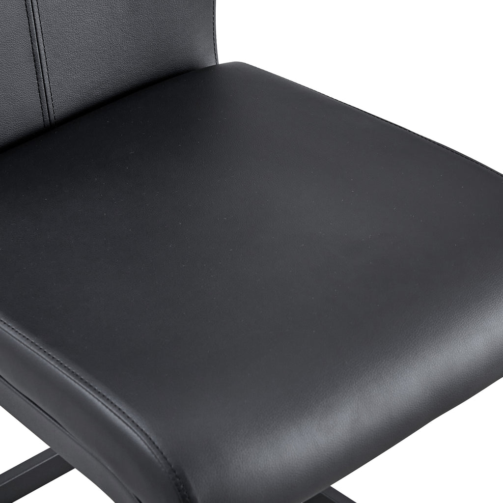 [variant:W3806P404689] Set of 2 Black PU Leather Dining Chairs image 12