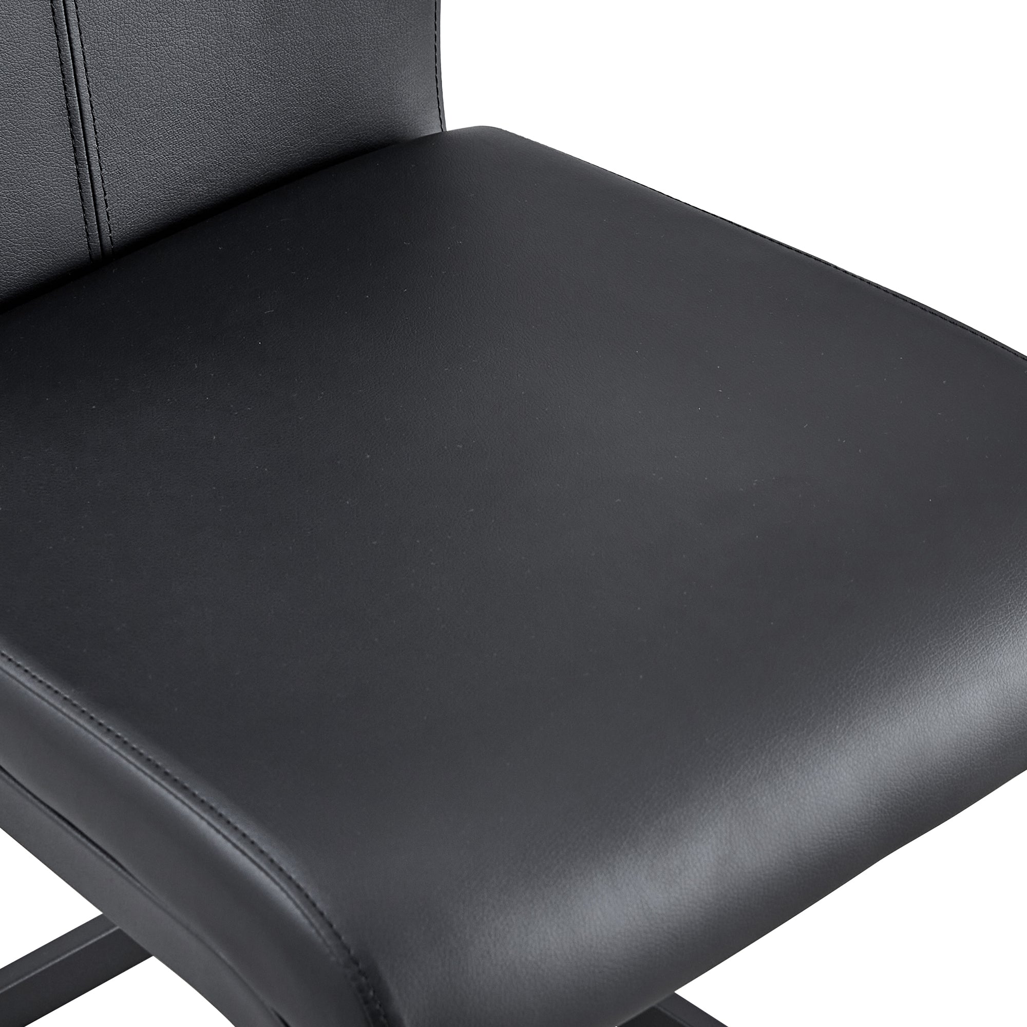 [variant:W3806P404689] Set of 2 Black PU Leather Dining Chairs image 12