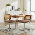 [variant:W5755P512975] Coffee Rattan-Back Dining Chairs – Set of 2 image 1