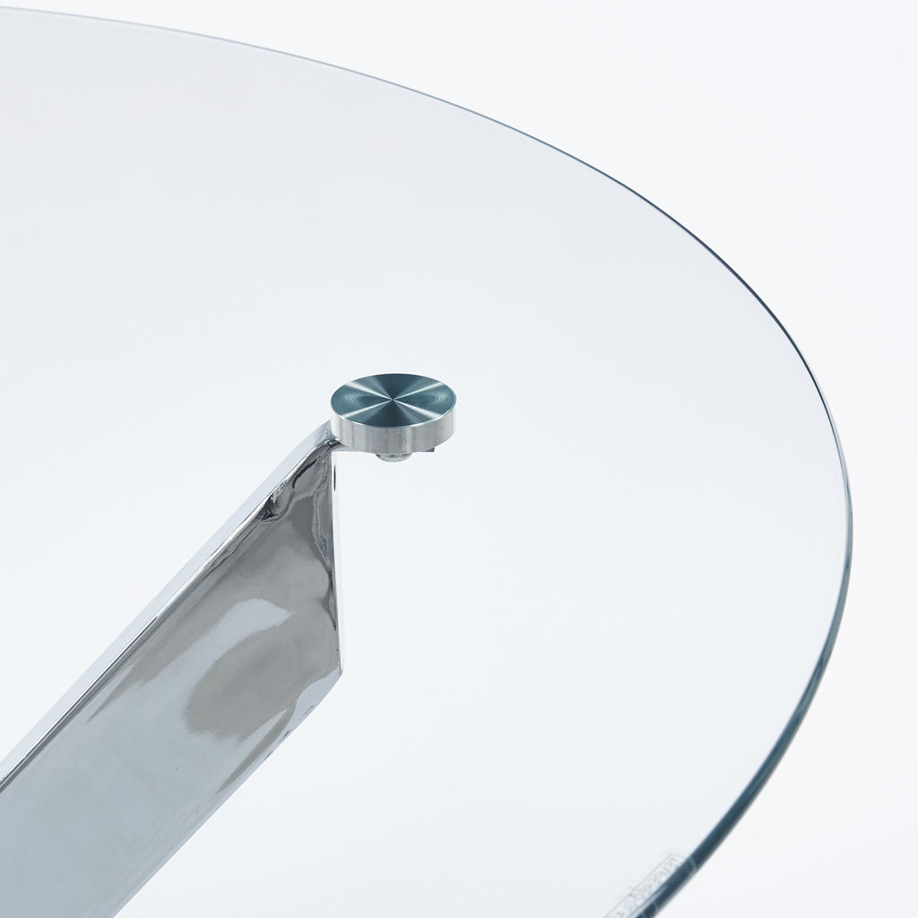 Glass Dining Table – Square or Round — [variant:W3808P395783] Chrome – W3808P395783 image 8