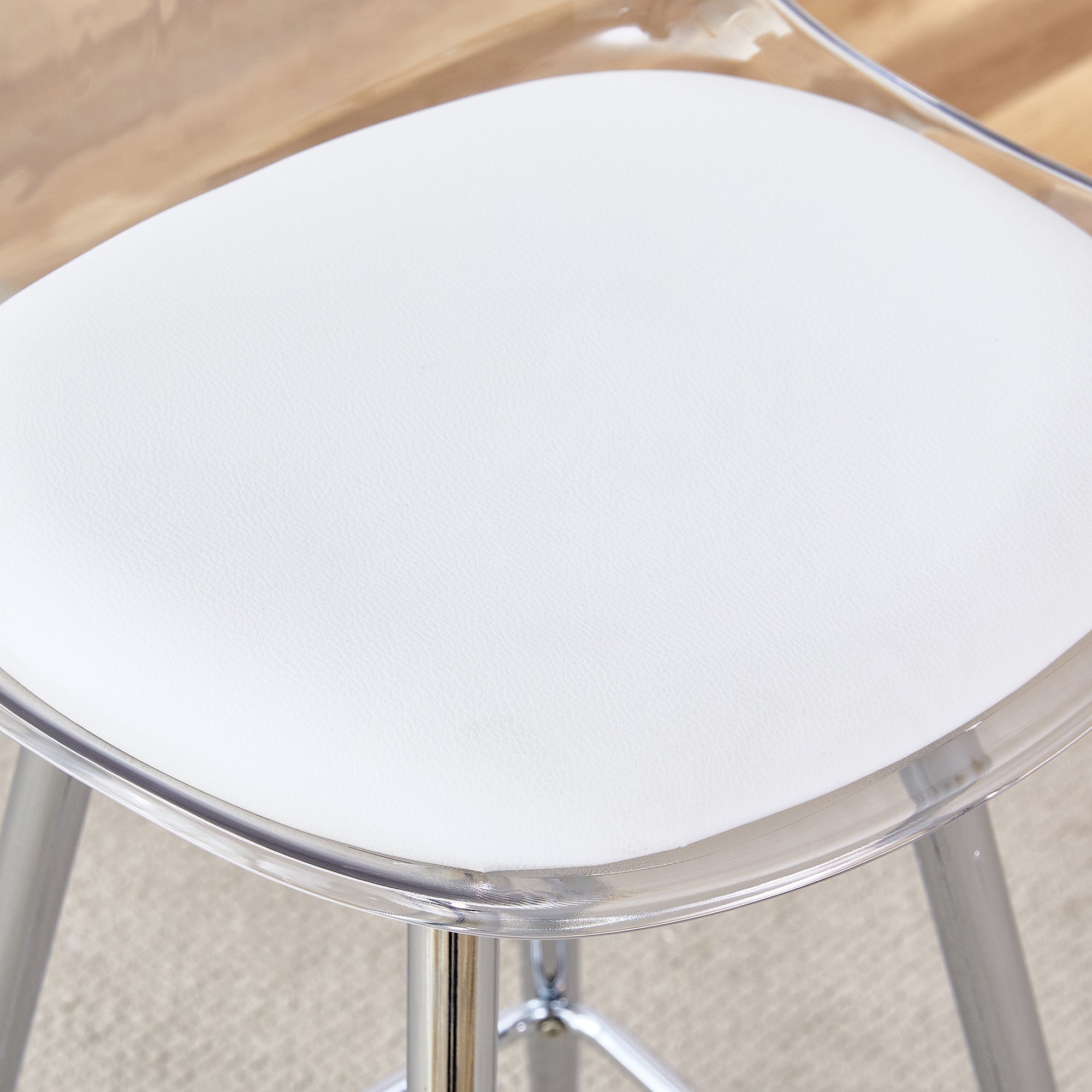 [variant:W3806P404769] Modern Upholstered Bar Chairs – White & Silver image 12