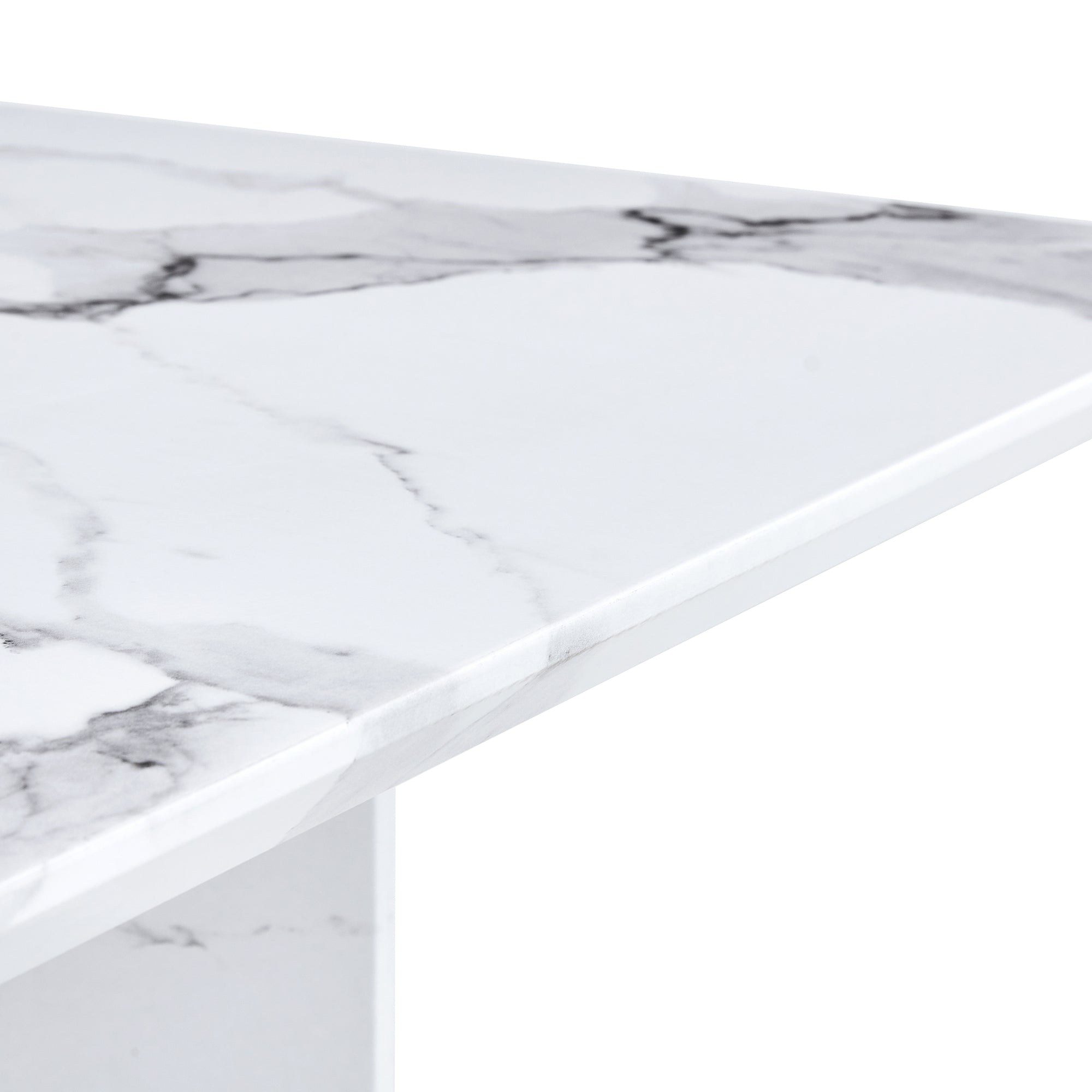 [variant:W3806S00015] White Marble-Look Dining Table image 16