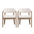 [variant:N872P357172A] Set of 2 Modern Rubberwood Dining Armchairs – Beige image 1