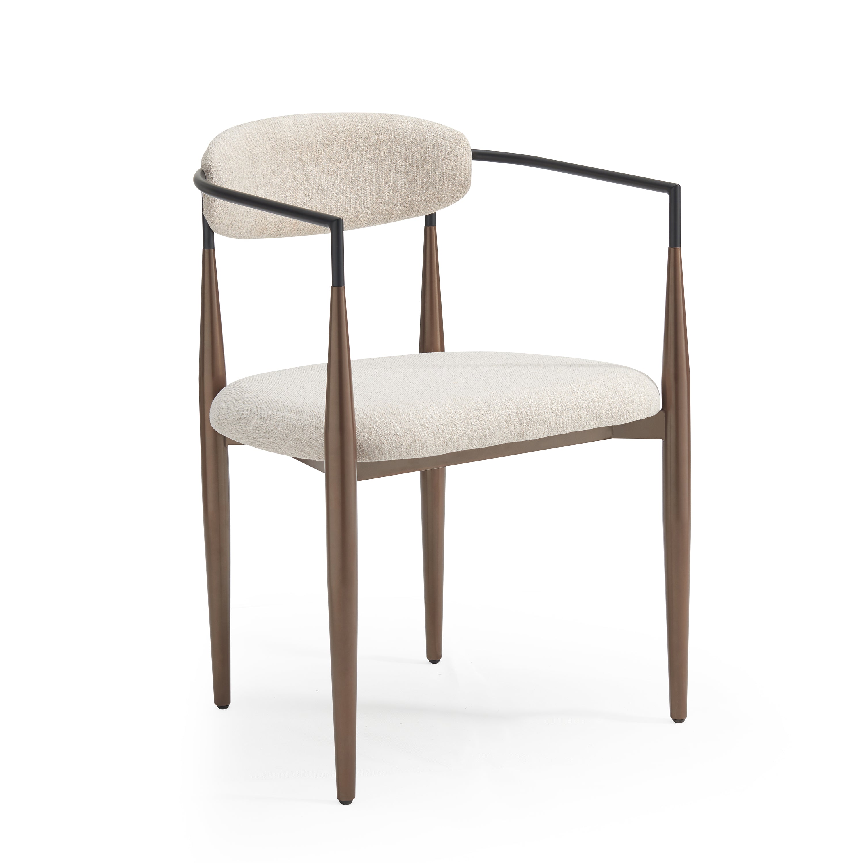 [variant:N872P280326H] Set of 2 Beige Upholstered Metal Dining Chairs image 4