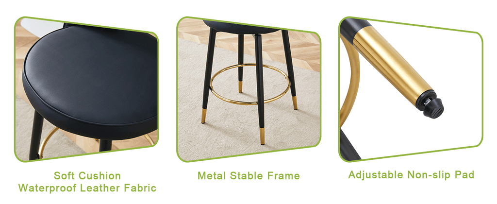 [variant:W3806P404776] 360° Swivel PU Leather Bar Stools – Set of 2 image 11
