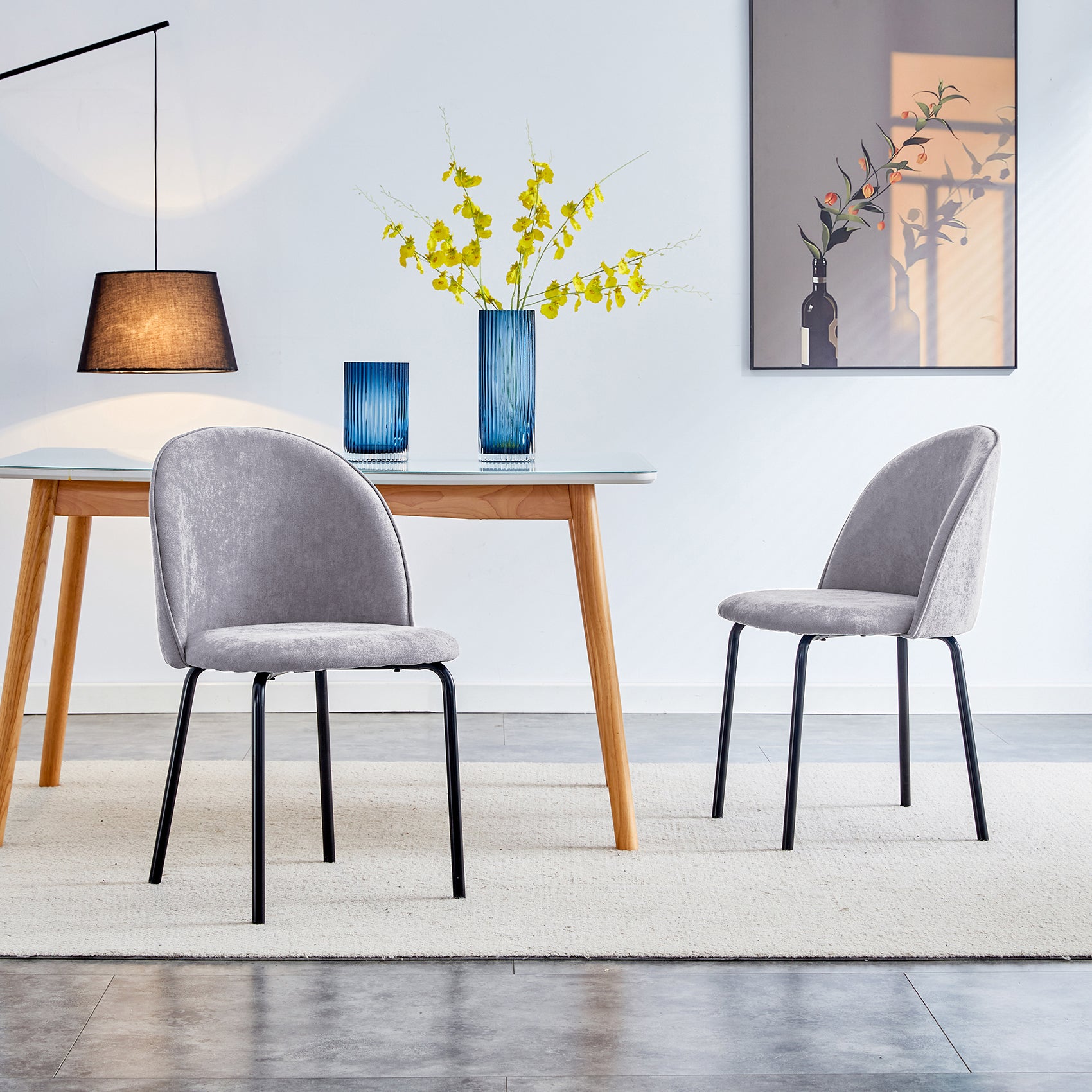 [variant:W3808P403942] Set of 2 Gray Dining Chairs image 3