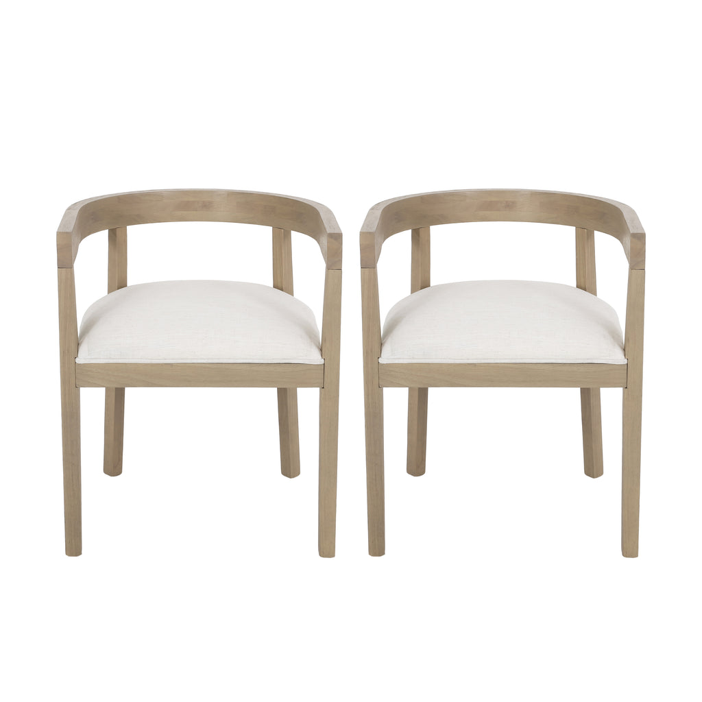 [variant:N872P268260A] Set of 2 Modern Beige Upholstered Dining Armchairs image 2