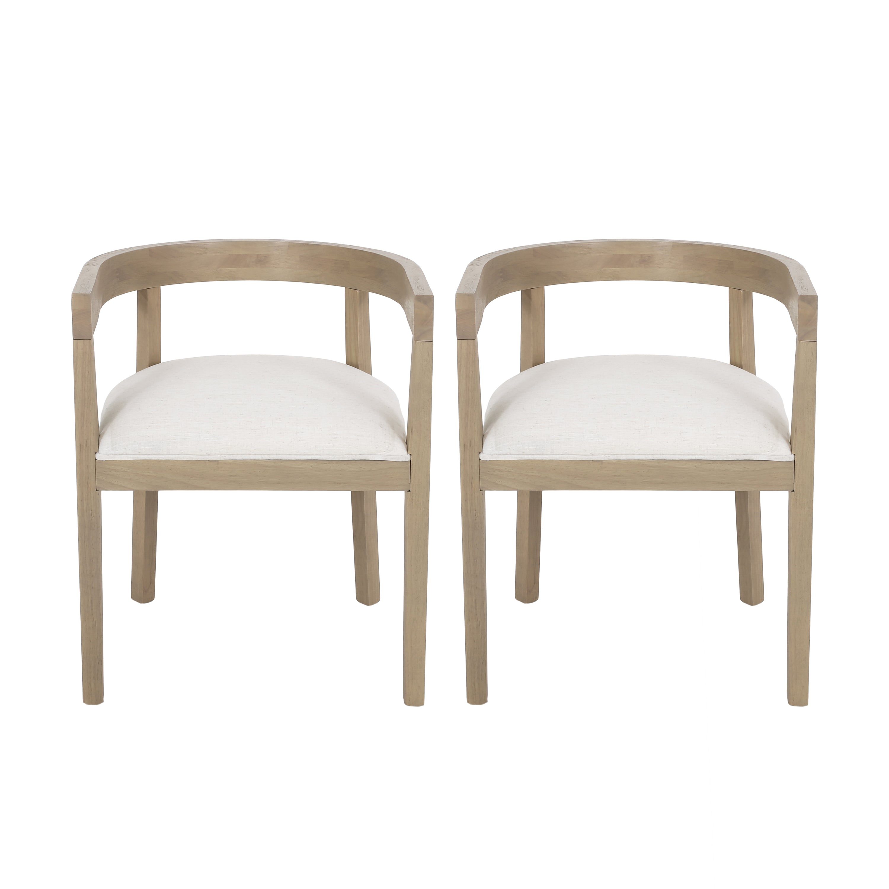 [variant:N872P268260A] Set of 2 Modern Beige Upholstered Dining Armchairs image 2