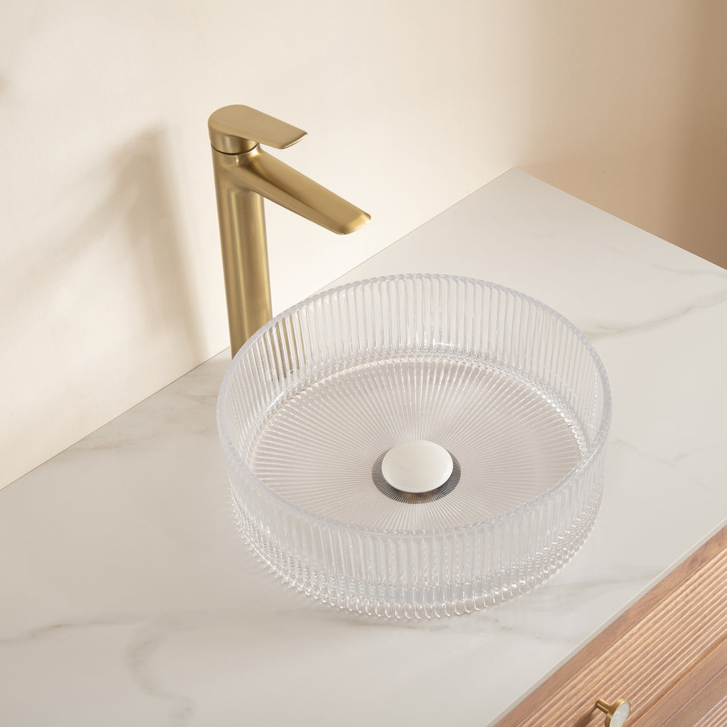 Round Vessel Bathroom Sink – 14-Inch — [variant:W6063P512819] Transparent image 3