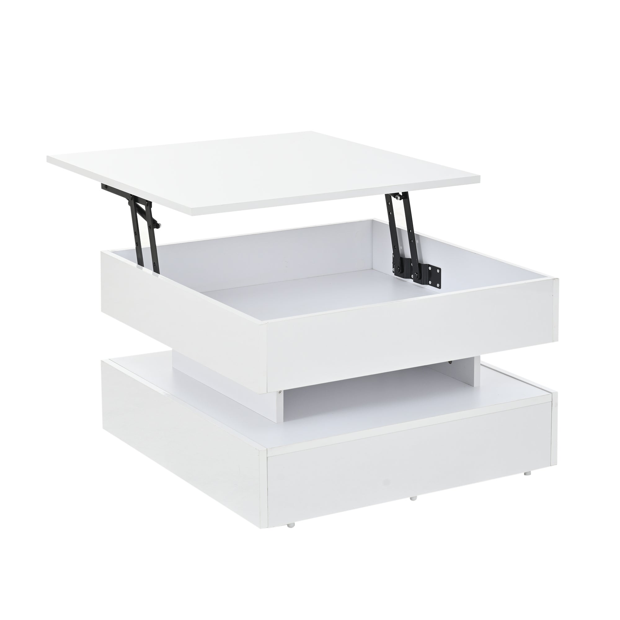 [variant:N892P407973W] White Lift-Top LED Coffee Table with 2 Drawers image 33