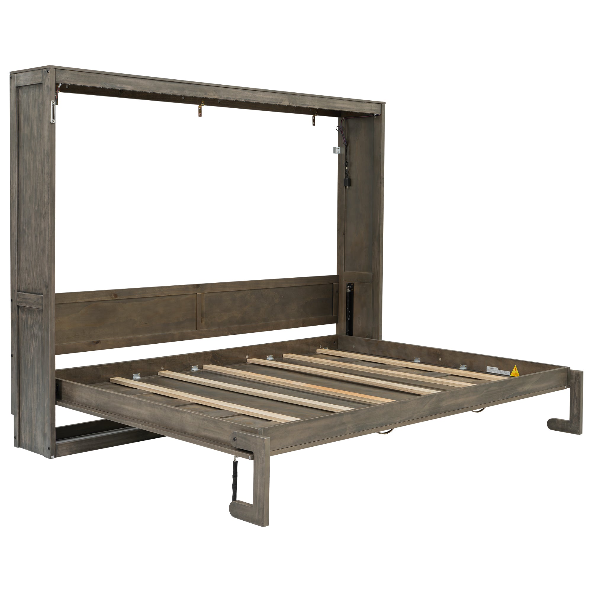 [variant:N8470004034D-1] Full LED Murphy Bed Cabinet – Brown image 18