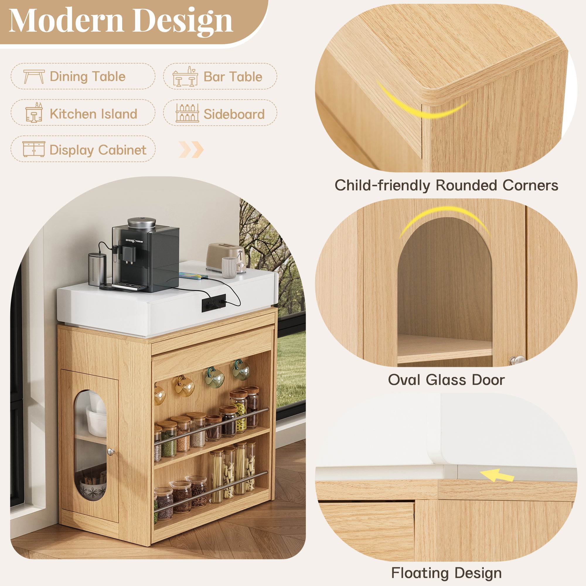 [variant:XW000028AAN-CA] Rolling Kitchen Island with Extendable Table image 28