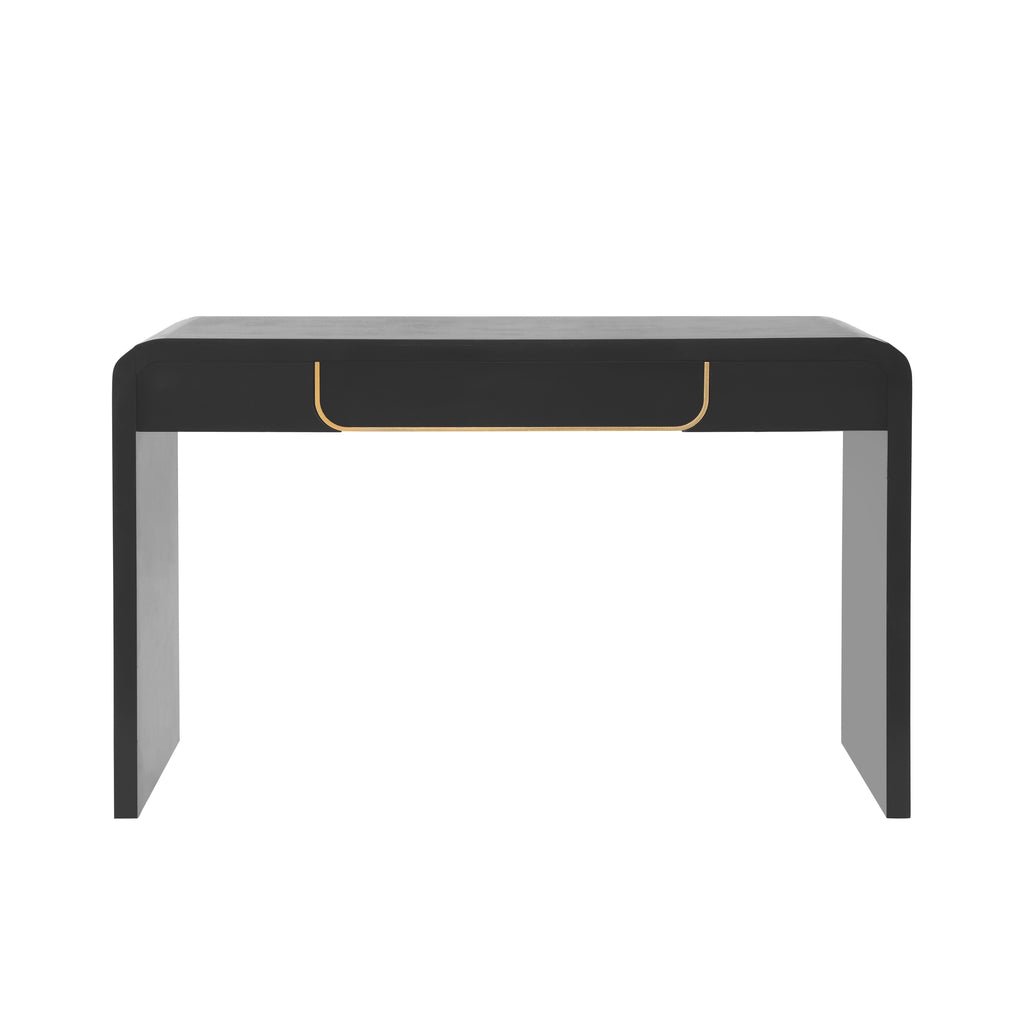 [variant:N876P351912B] Black Console Table with Drawer & Storage Shelf image 9