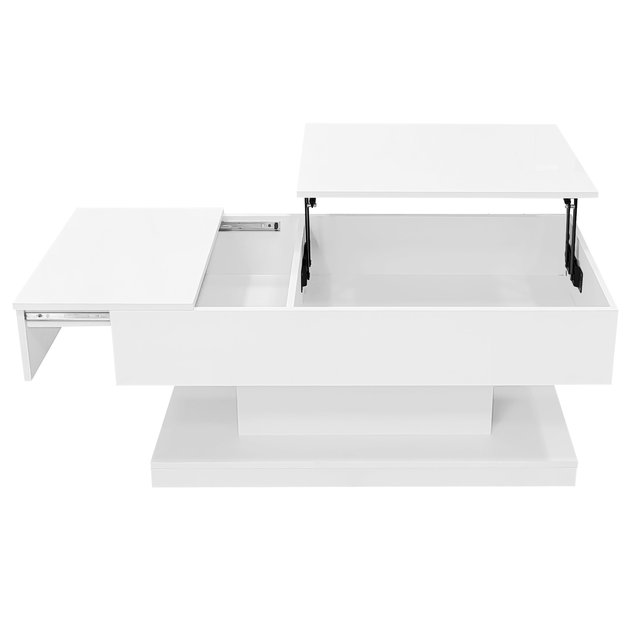 [variant:N892P407974W] High-Gloss Lift-Top Coffee Table with LED Lights image 44