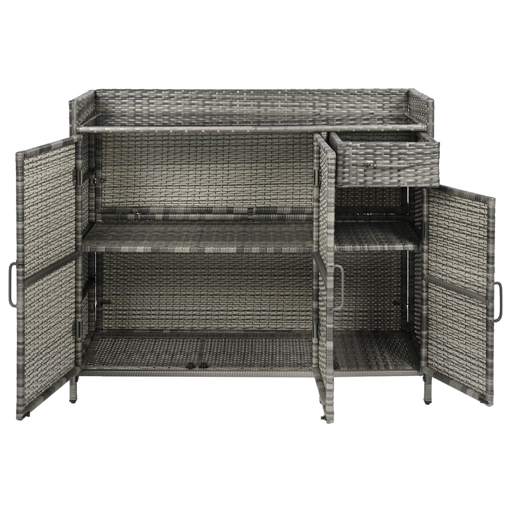 [variant:N853P387142G] Wicker Outdoor Storage Bar Cabinet – 47.5-Inch image 23