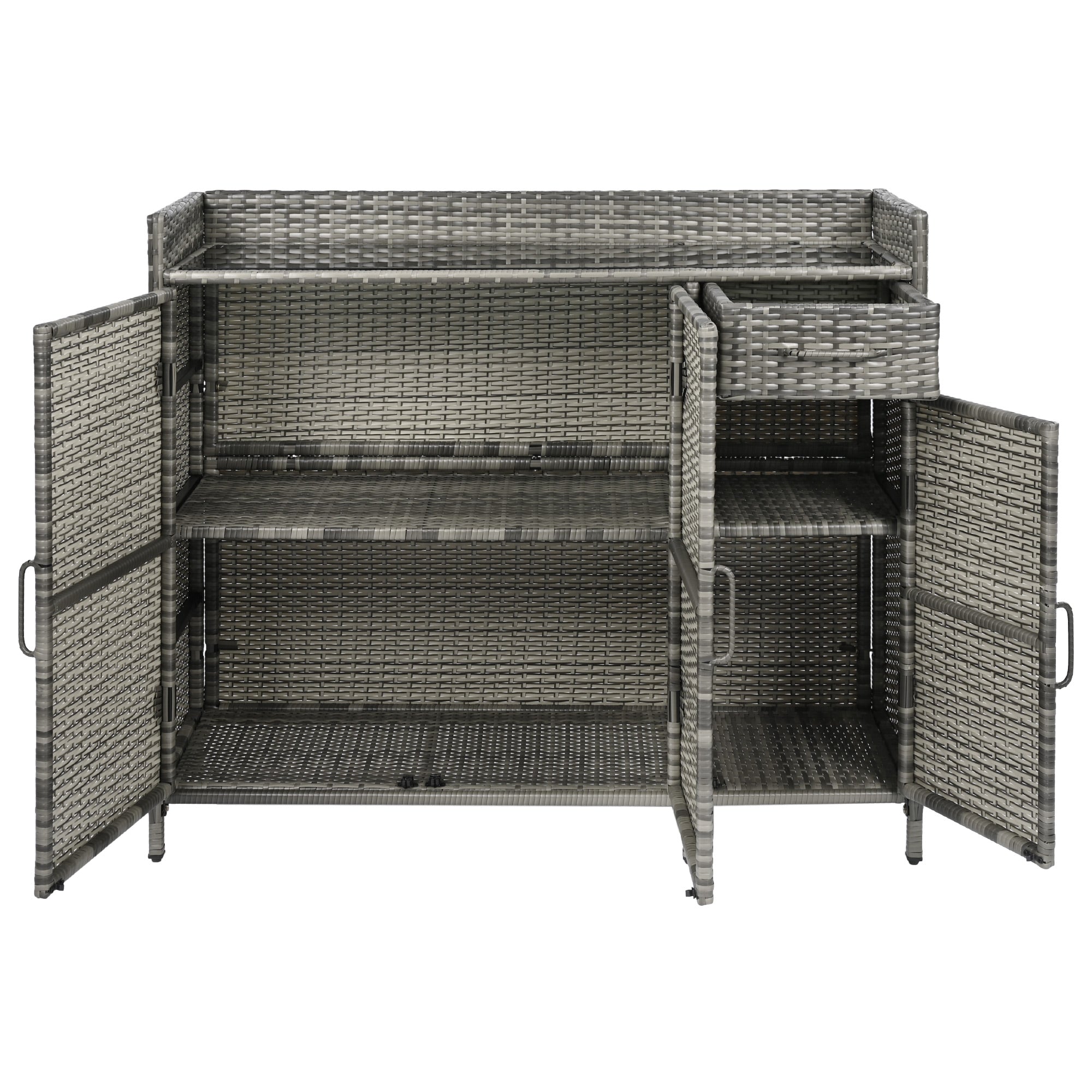 [variant:N853P387142G] Wicker Outdoor Storage Bar Cabinet – 47.5-Inch image 23