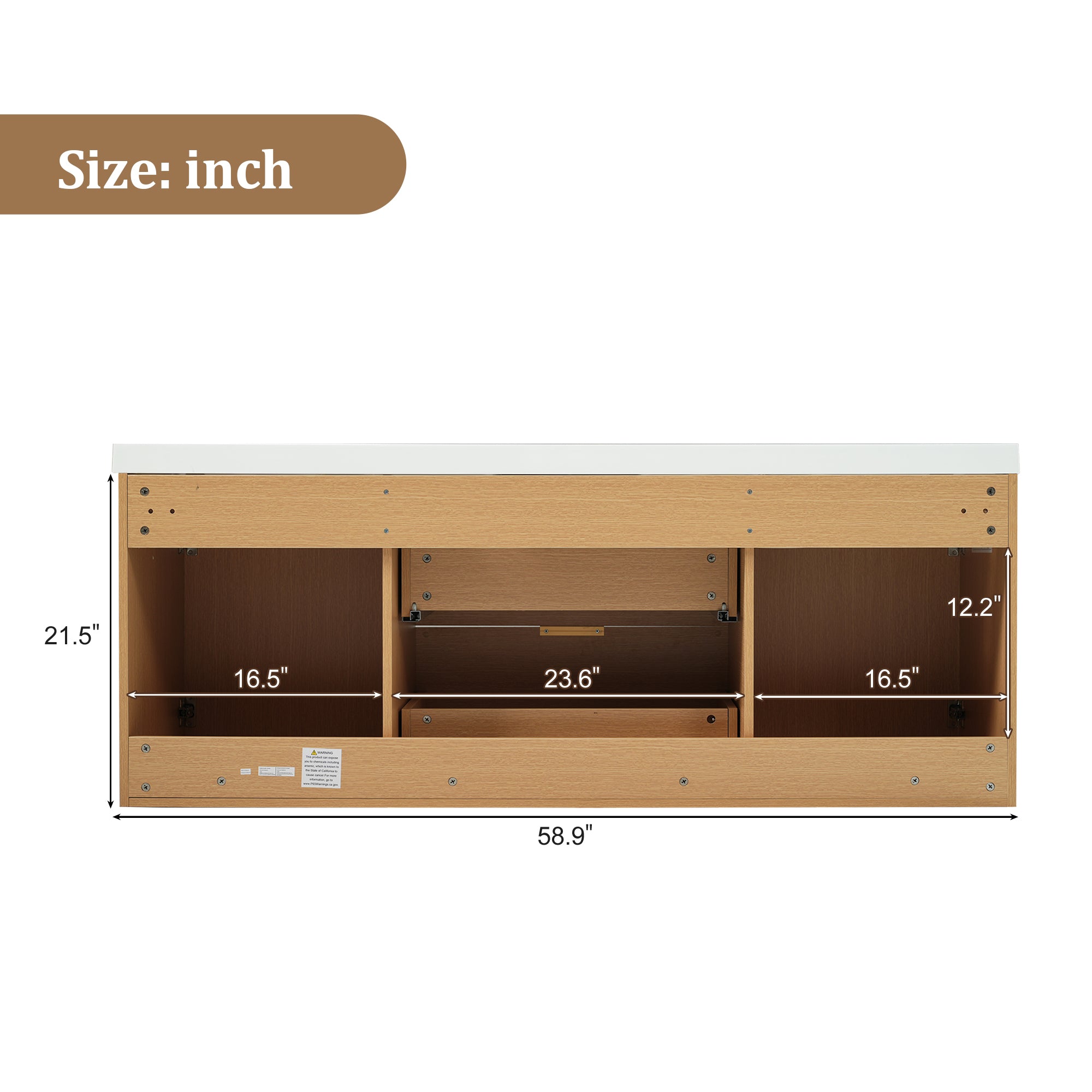 [variant:N729P000007N] Double-Sink Bathroom Vanity with SMC Top – 59.3-Inch image 12