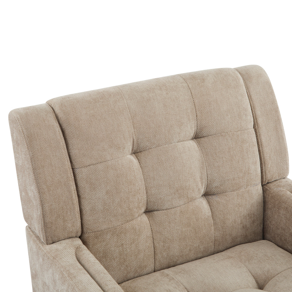 [variant:N898P442867L] Light Brown Chenille Mid-Century Armchair image 11