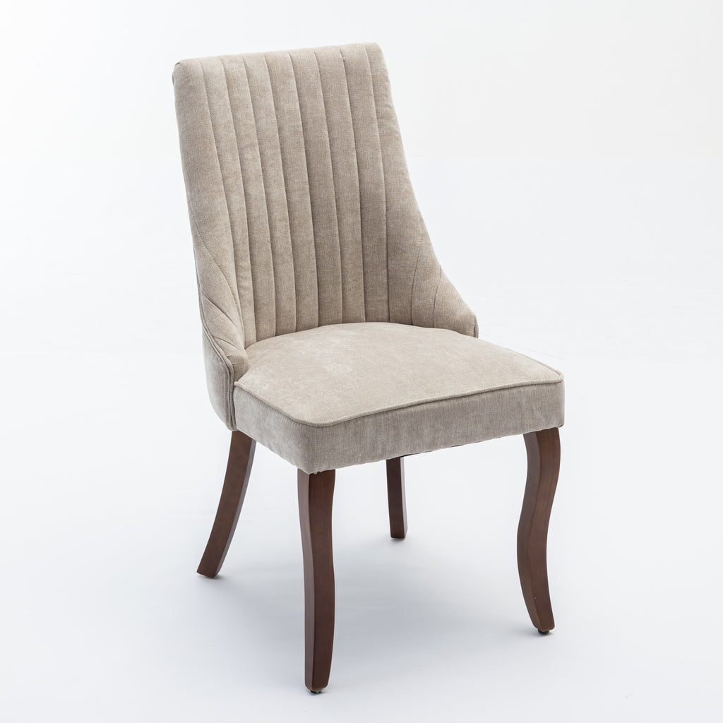 [variant:W5755P474631] Rayon Set of 2 Beige Fabric Dining Chairs image 4