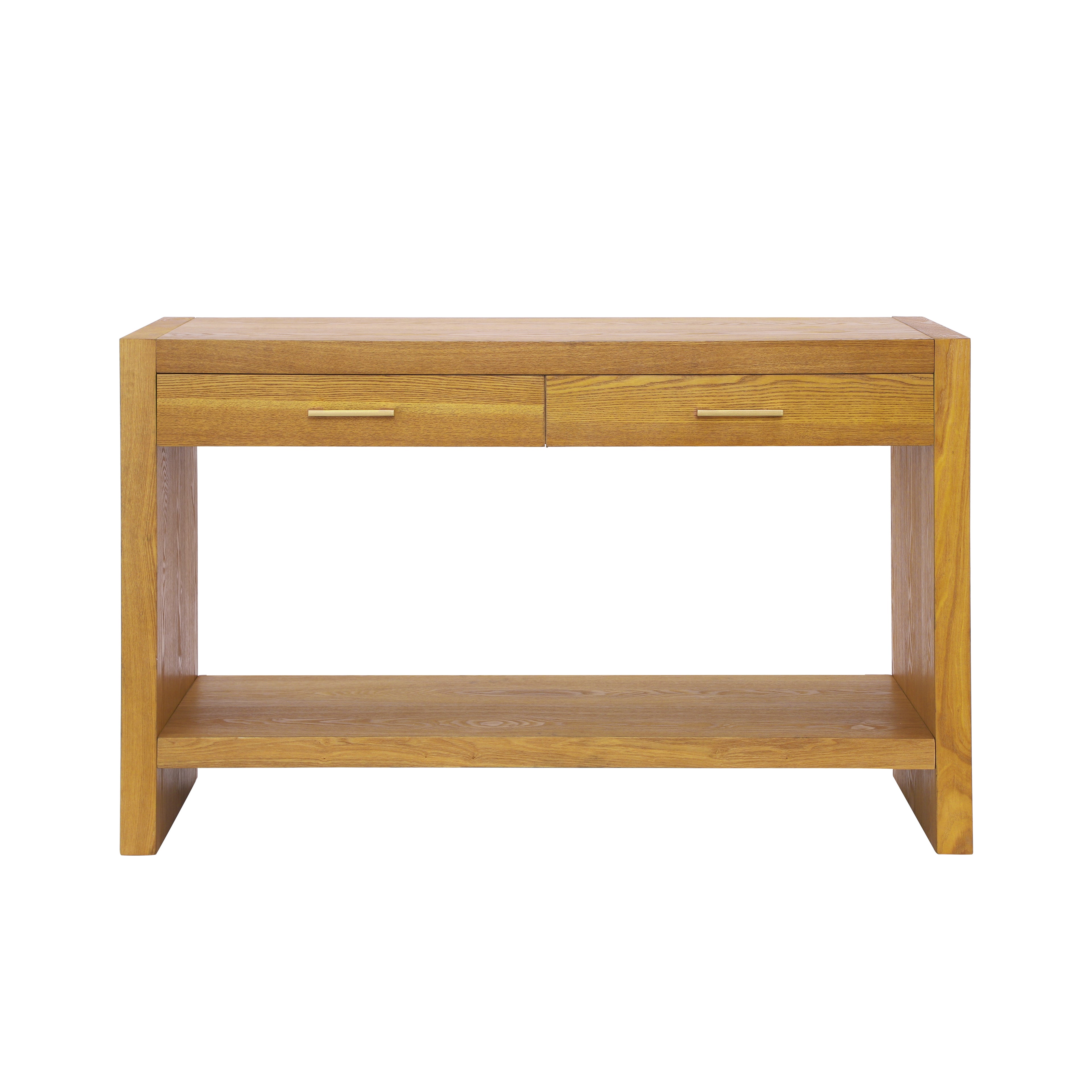 Farmhouse Console Table with Drawers & Storage Shelf — [variant:N876P351923D] Natural image 12