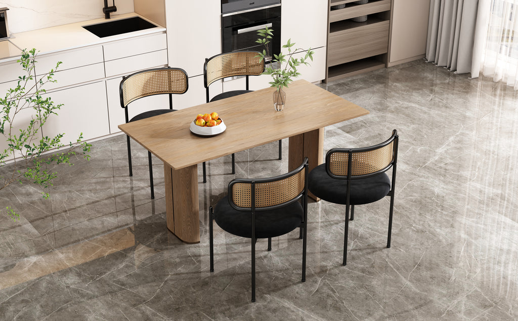 [variant:N859P374642S] Set of 4 Modern Black Velvet Dining Chairs image 22