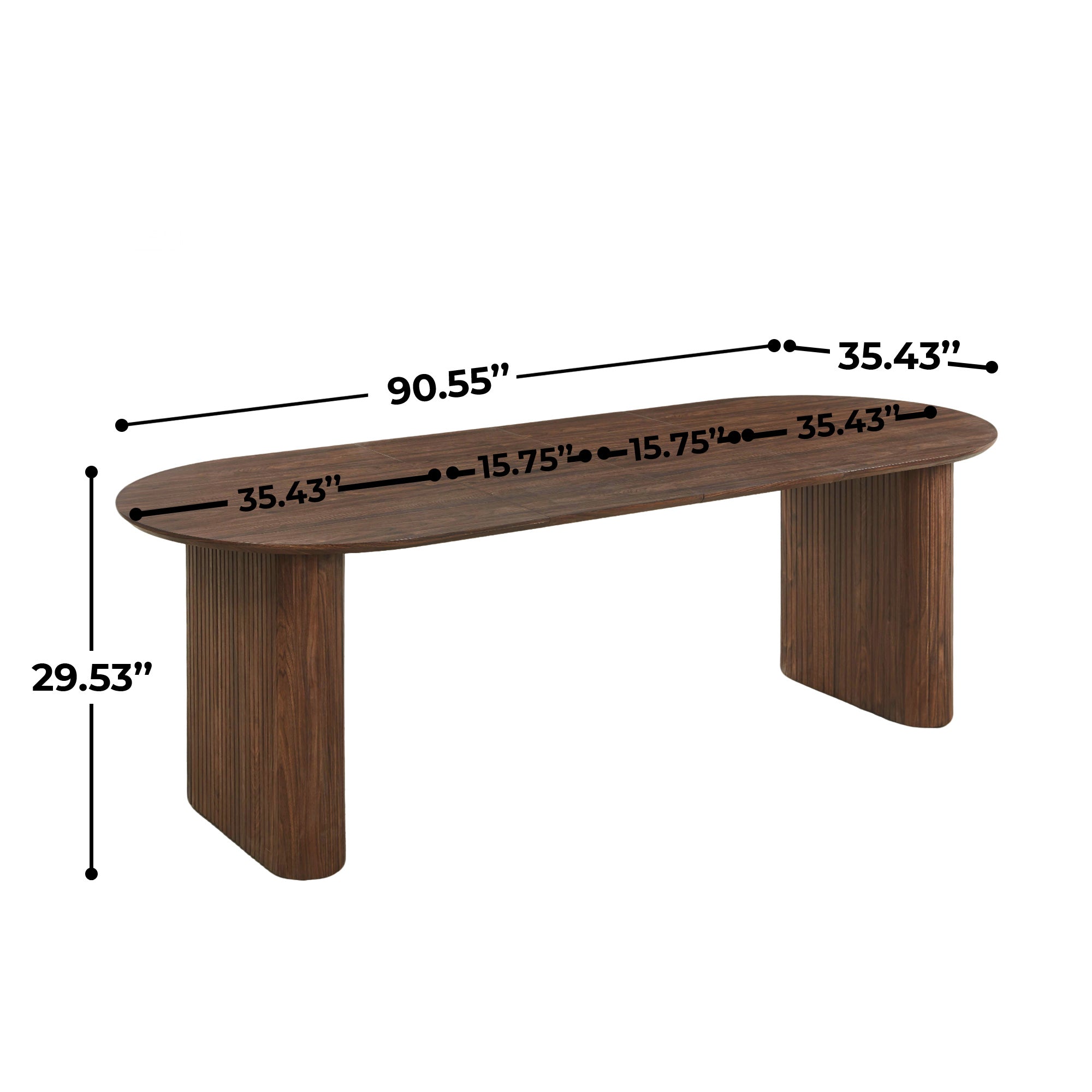 Extendable Oval Dining Table – Oak or Walnut — [variant:W3808S00002] Walnut image 5