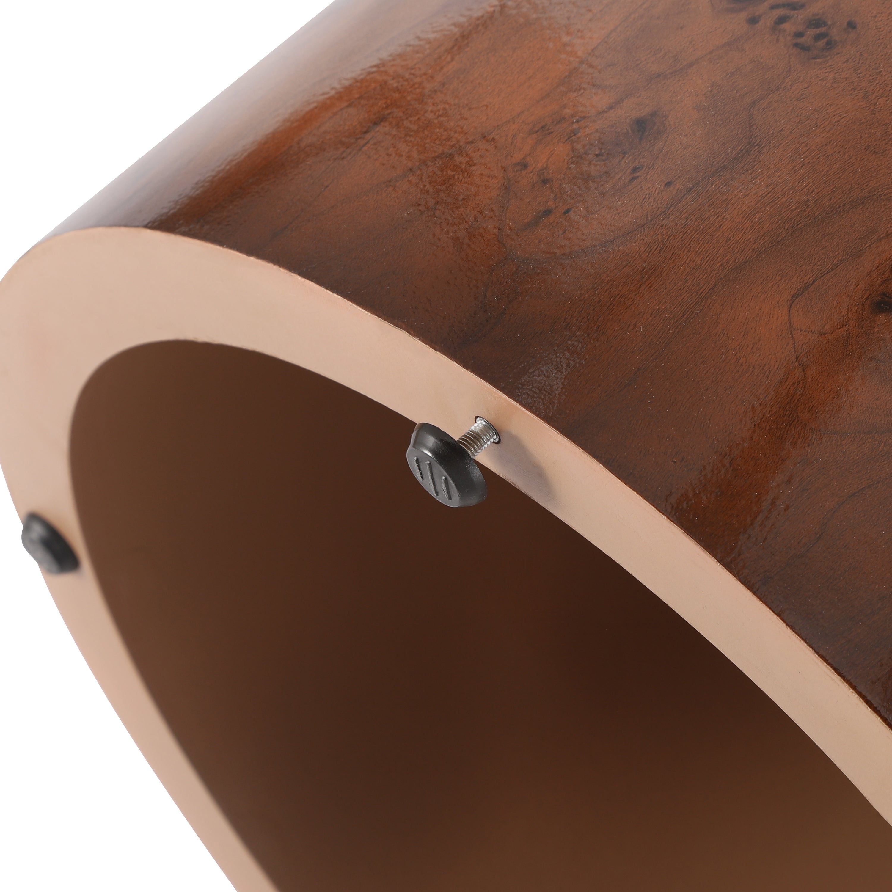[variant:N872P426800T] Set of 2 Round Burl Veneer Nesting Tables image 9
