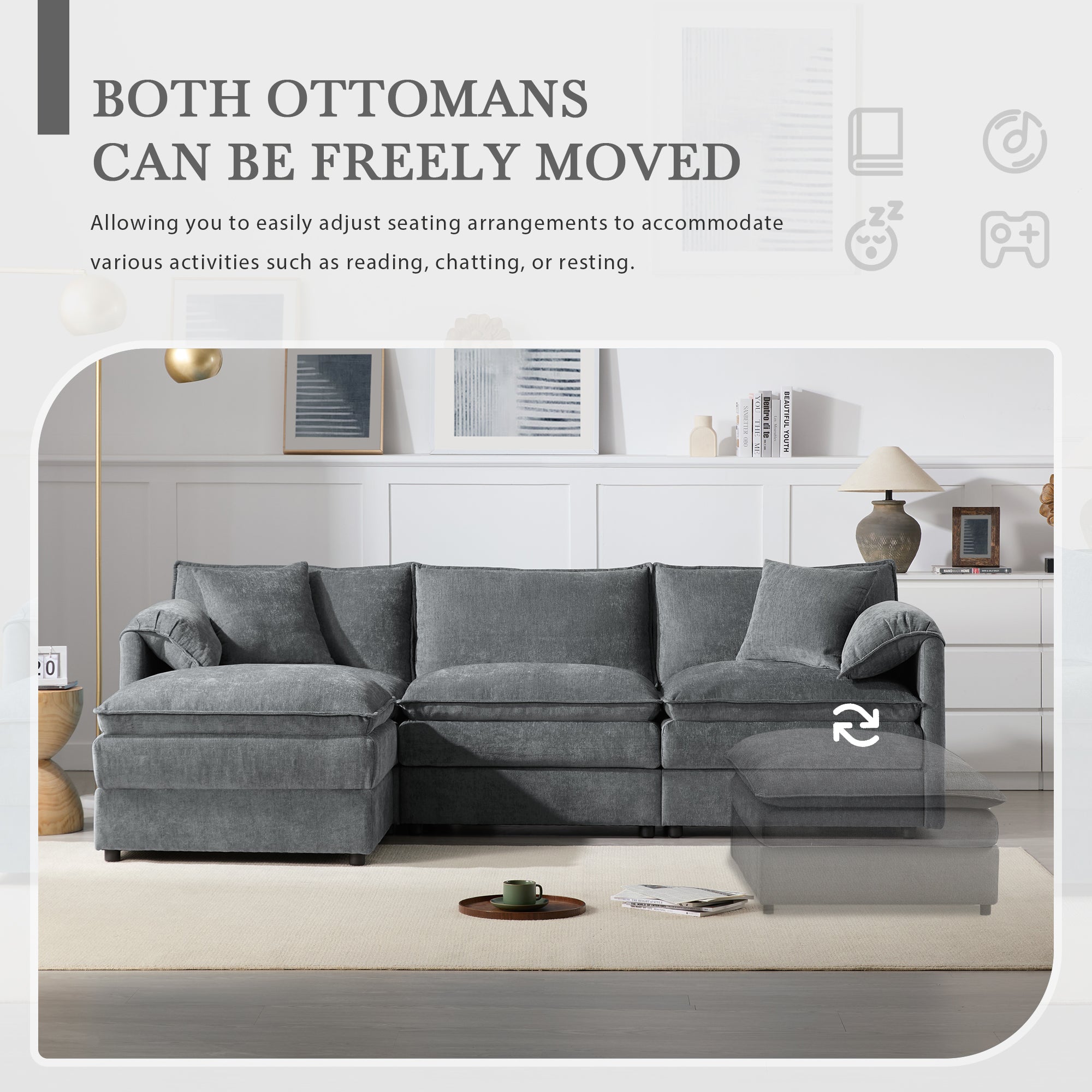 [variant:N851S8687B] 103-Inch Chenille L-Shaped Sectional Sofa with Ottoman image 6